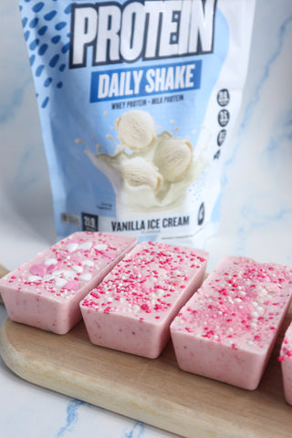 Valentine’s Day Strawberry Choc Chip Ice Cream Bars-Muscle Nation