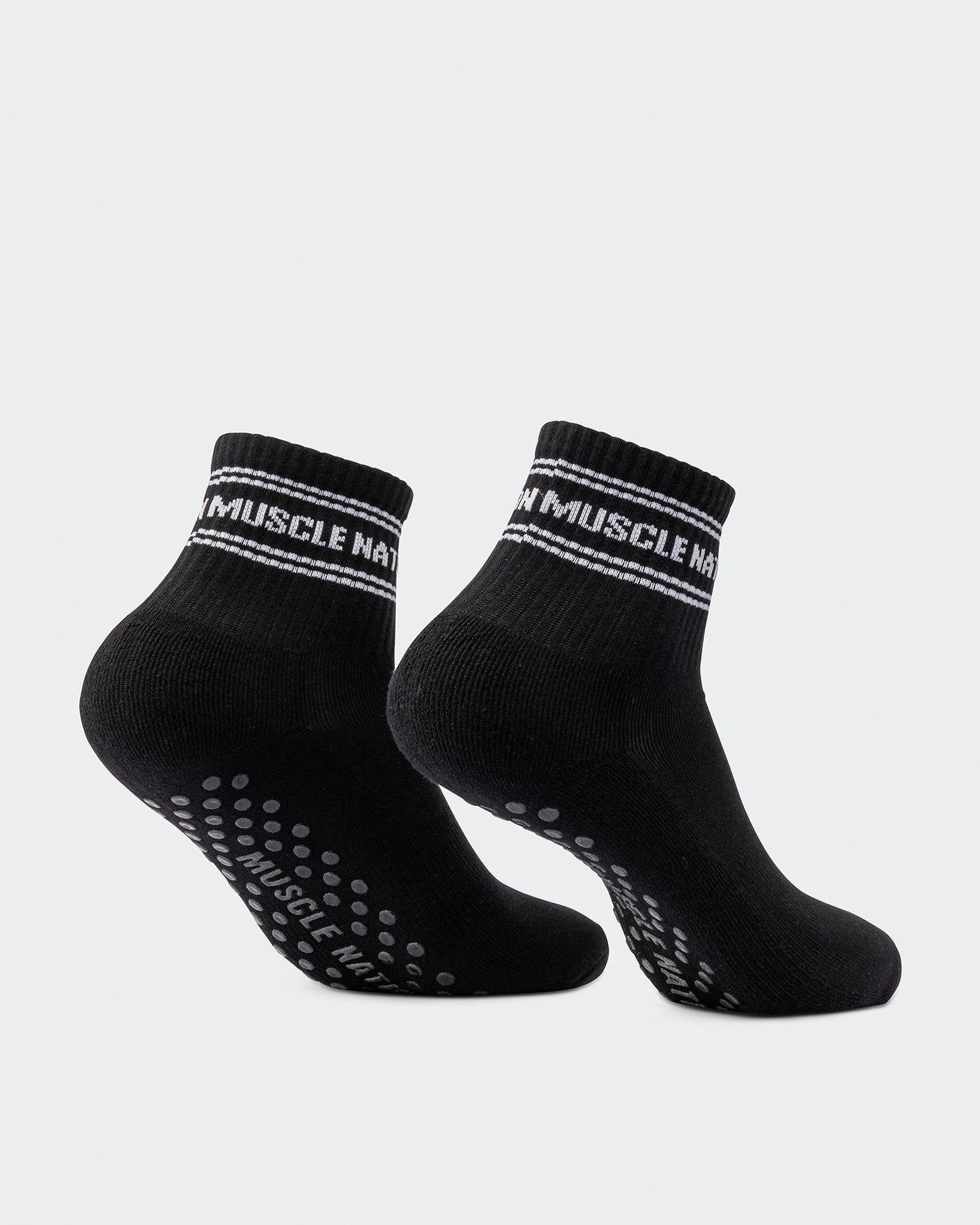 1/4 Crew Grip Sock - 1Pack - Black-Socks-ACC1125213BLK-MNAPPRL47941-1-Muscle Nation