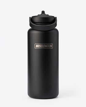 1L Insulated Water Bottle - Black-Shakers & Bottles-ONE-BLK-ONE-MNAPPRL26454-1-Muscle Nation