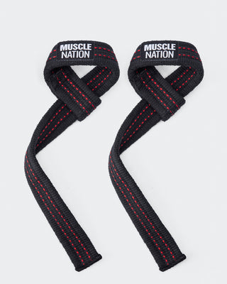 Lifting Straps - Black / Red-Belts & Straps-MNAPP22196-MNAPP22196-1-Muscle Nation