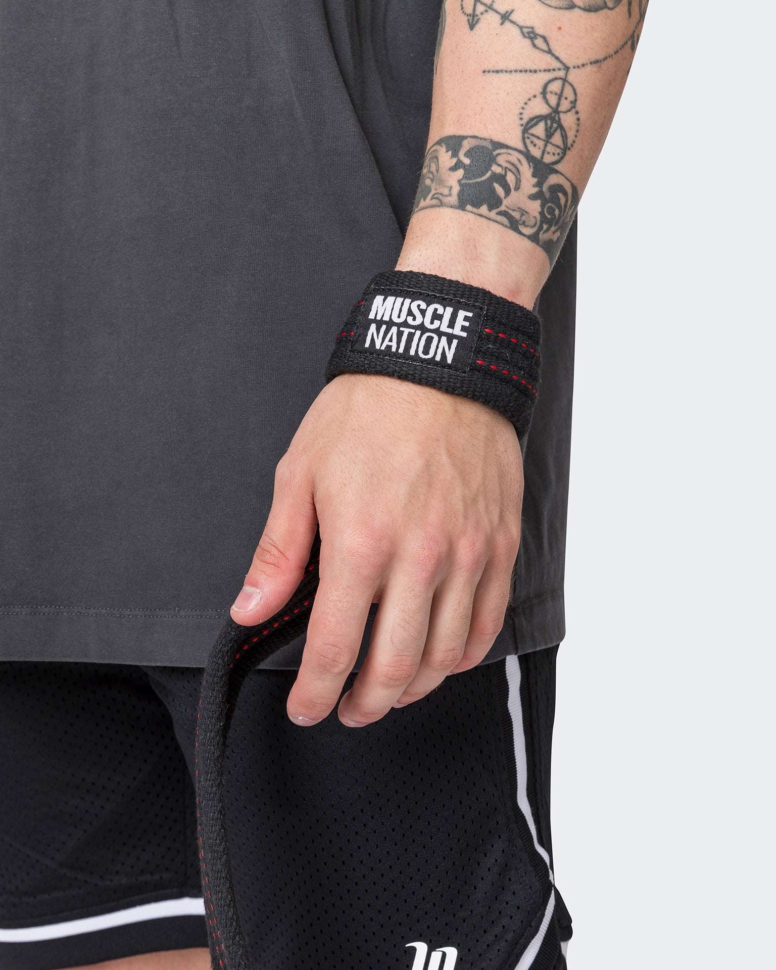 Lifting Straps - Black / Red-Belts & Straps-MNAPP22196-MNAPP22196-4-Muscle Nation