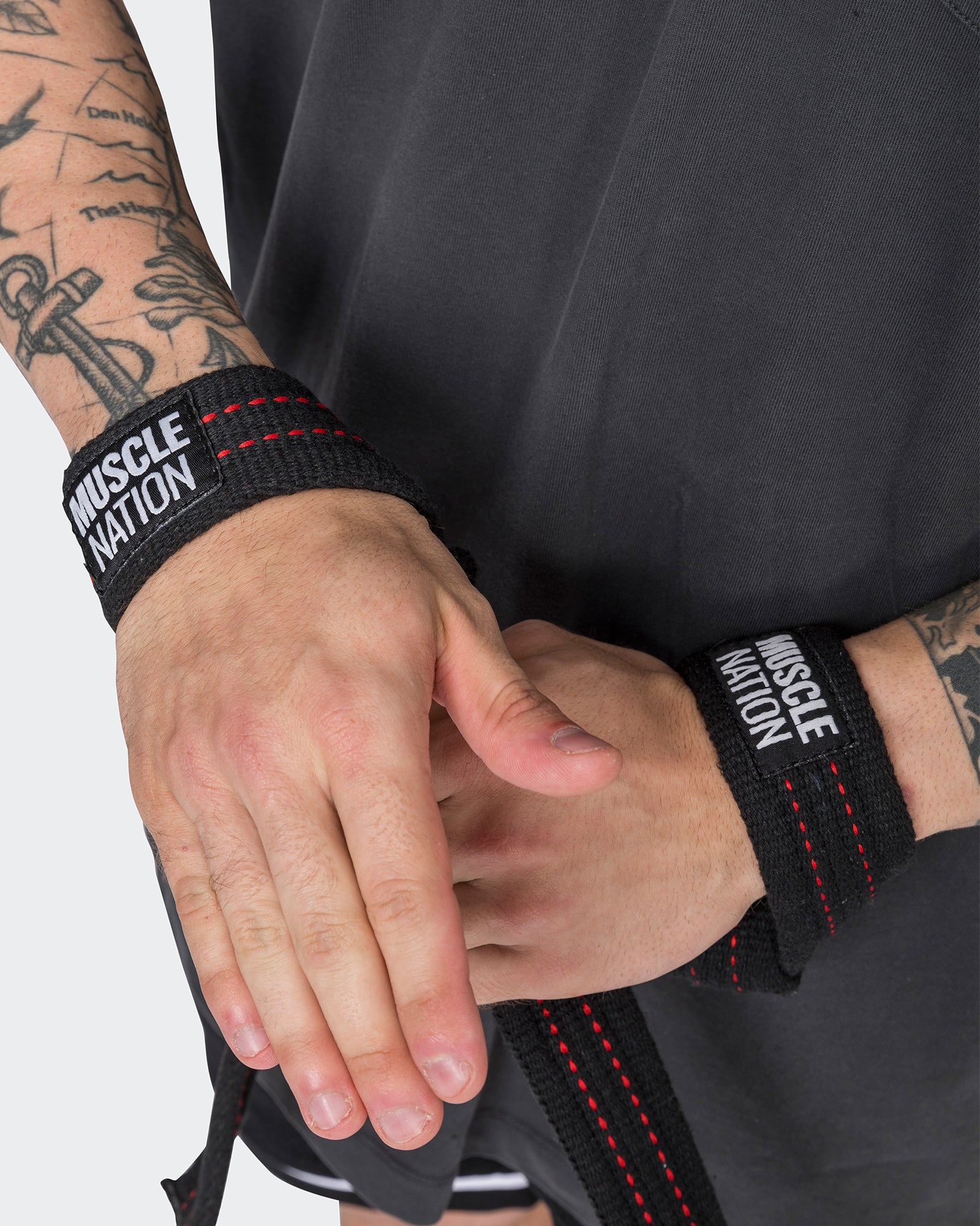 Lifting Straps - Black / Red-Belts & Straps-MNAPP22196-MNAPP22196-5-Muscle Nation
