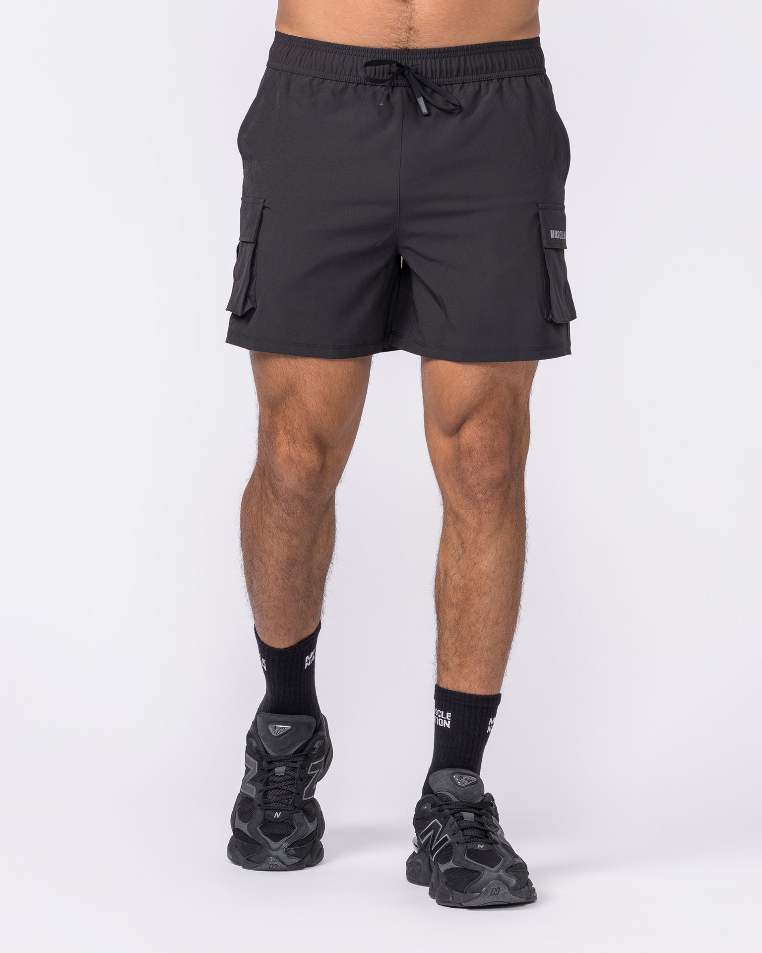Active Cargo 5" Shorts - Black-Shorts-S-1125161BLK-S-MNAPPRL47185-3-Muscle Nation