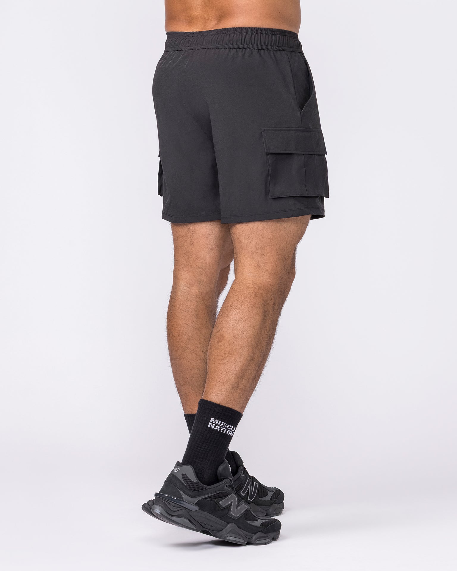 Active Cargo 5" Shorts - Black-Shorts-S-1125161BLK-S-MNAPPRL47185-6-Muscle Nation
