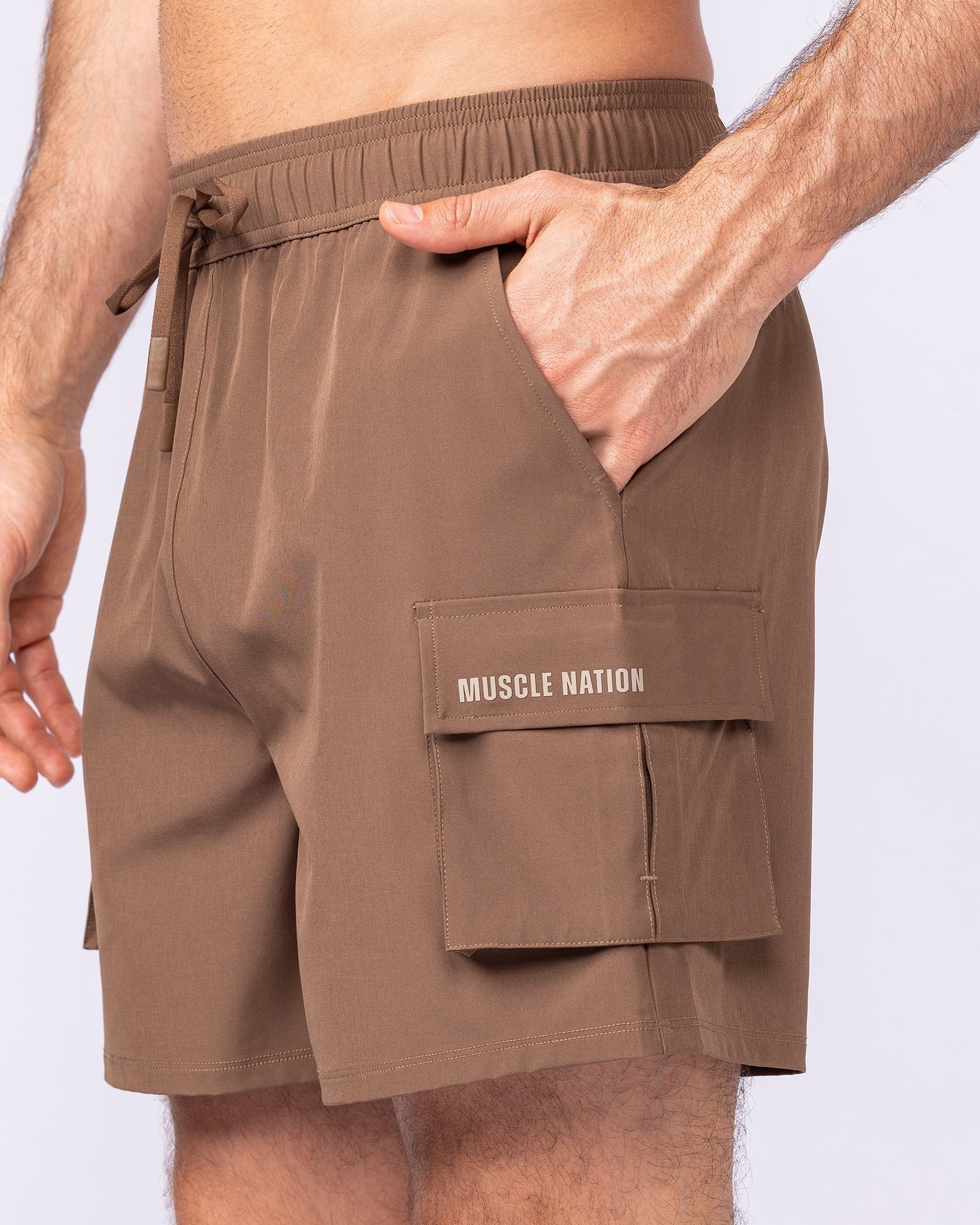 Active Cargo 5" Shorts - Hazelnut-Shorts-S-1125161HZLNT-S-MNAPPRL47192-1-Muscle Nation