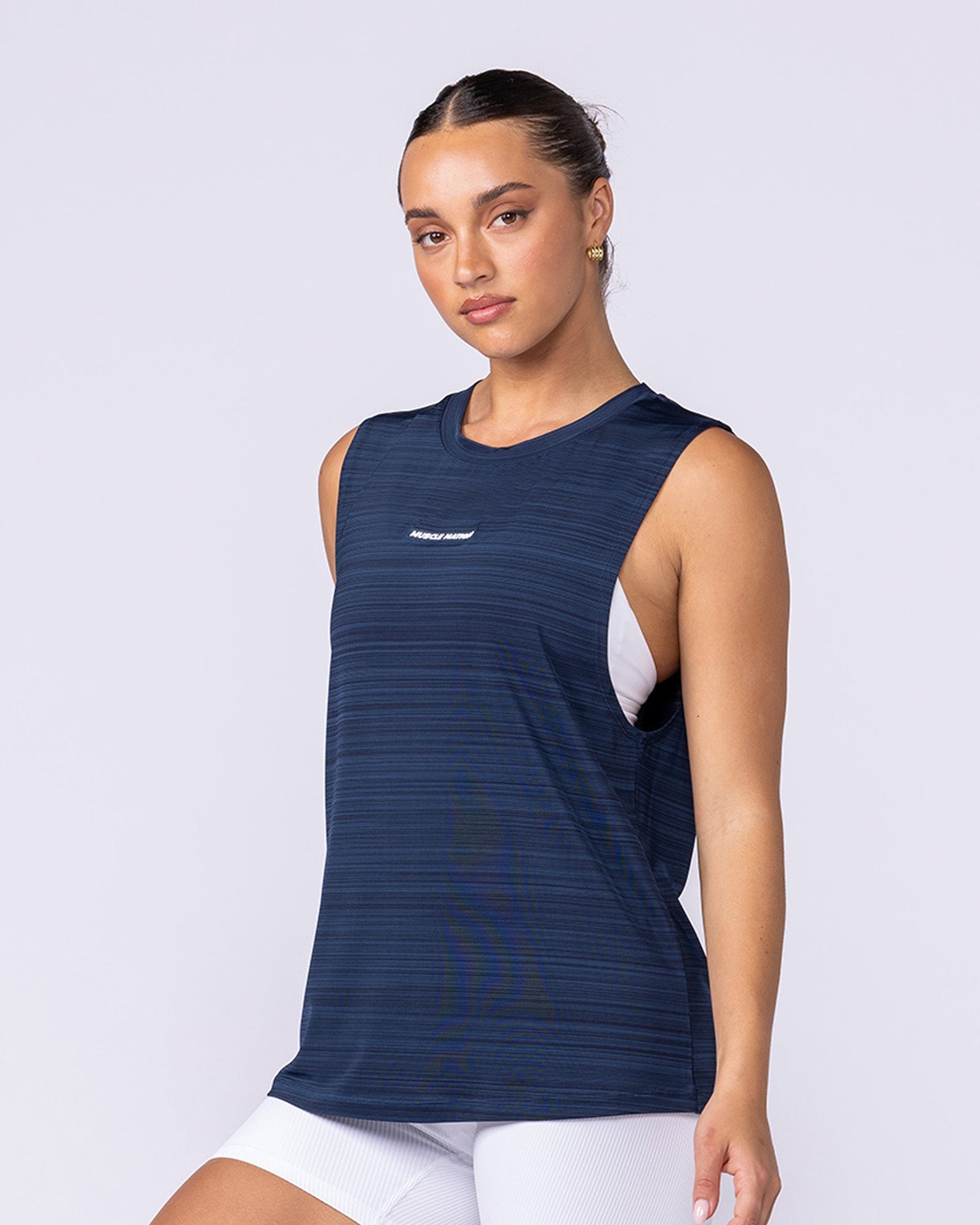 Active Drop Arm Training Tank - Navy-Singlets & Tanks-XXS-1125126NAVY-XXS-MNAPPRL45111-3-Muscle Nation