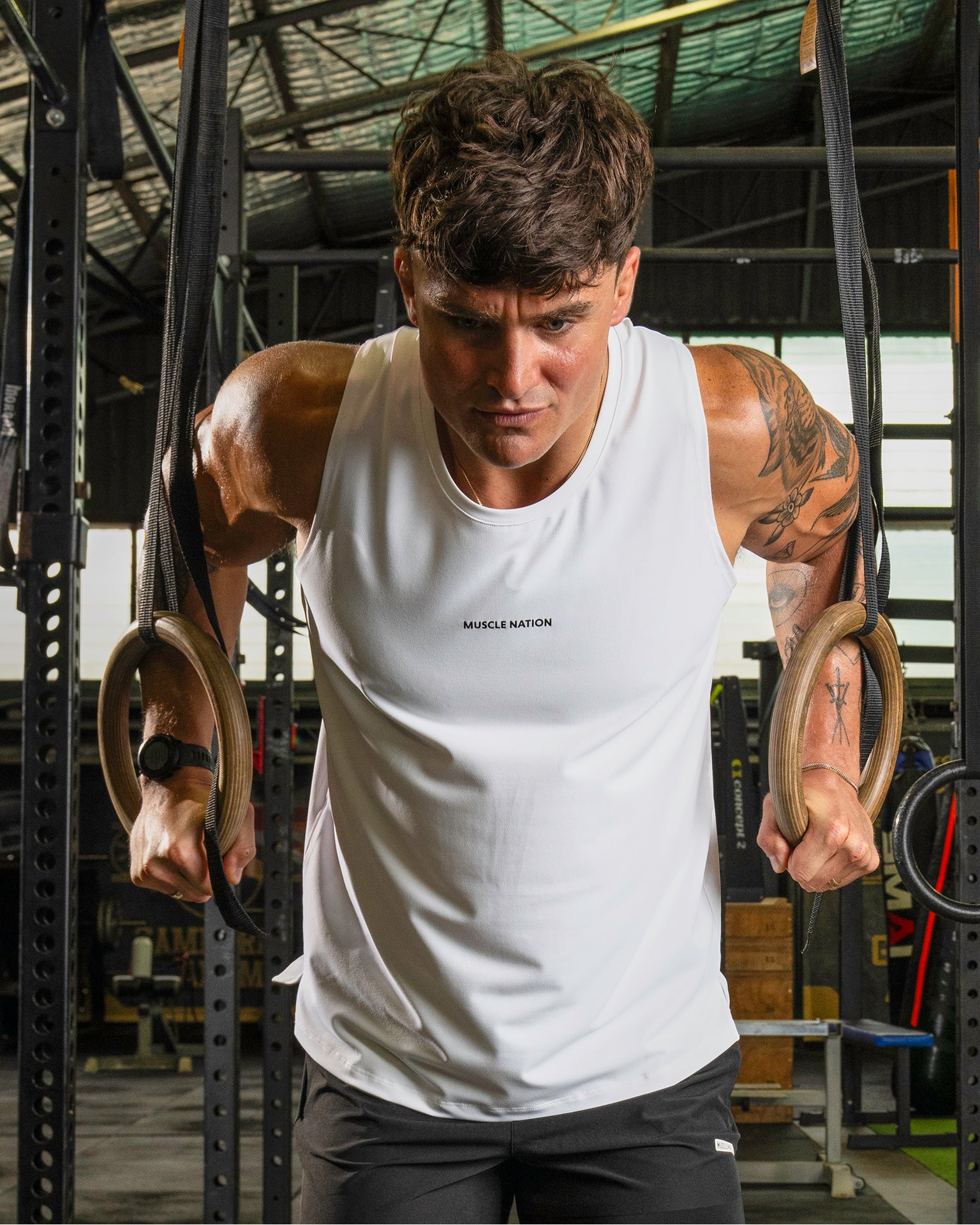 Active Training Tank - White-Singlets & Tanks-S-042508WHT-S-MNAPPRL41887-1-Muscle Nation