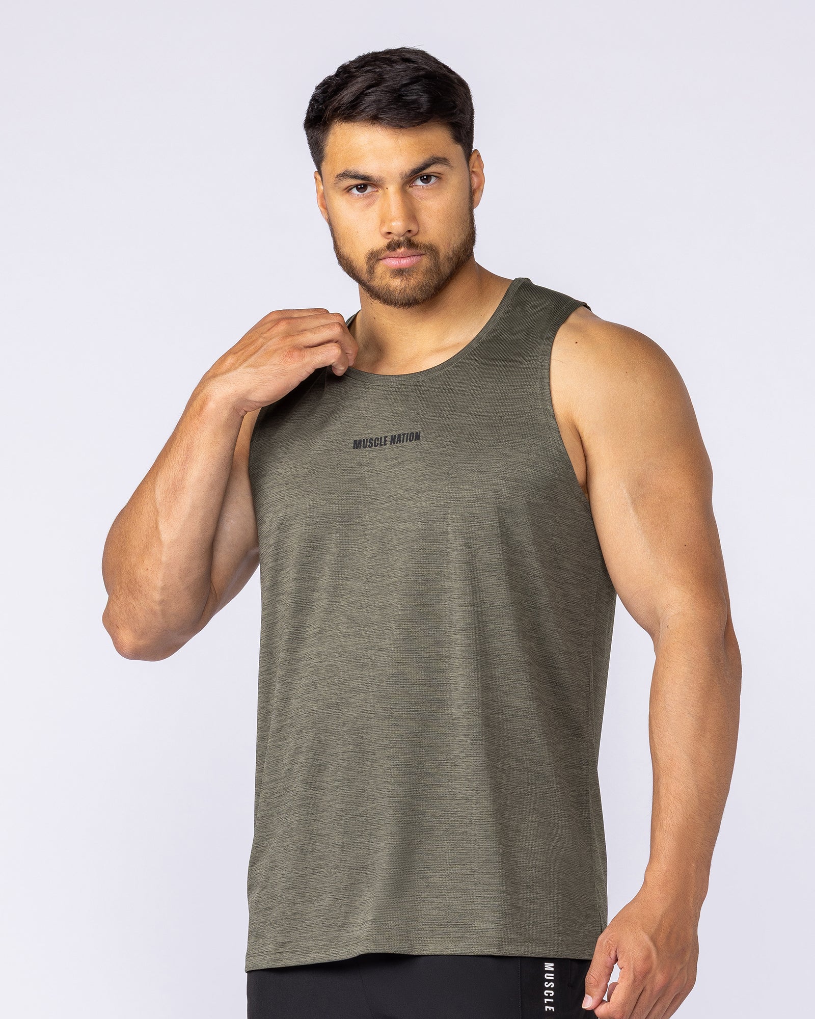 Aero Active Tank - Dark Khaki-Singlets & Tanks-S-1125167DKHAKI-S-MNAPPRL47942-1-Muscle Nation