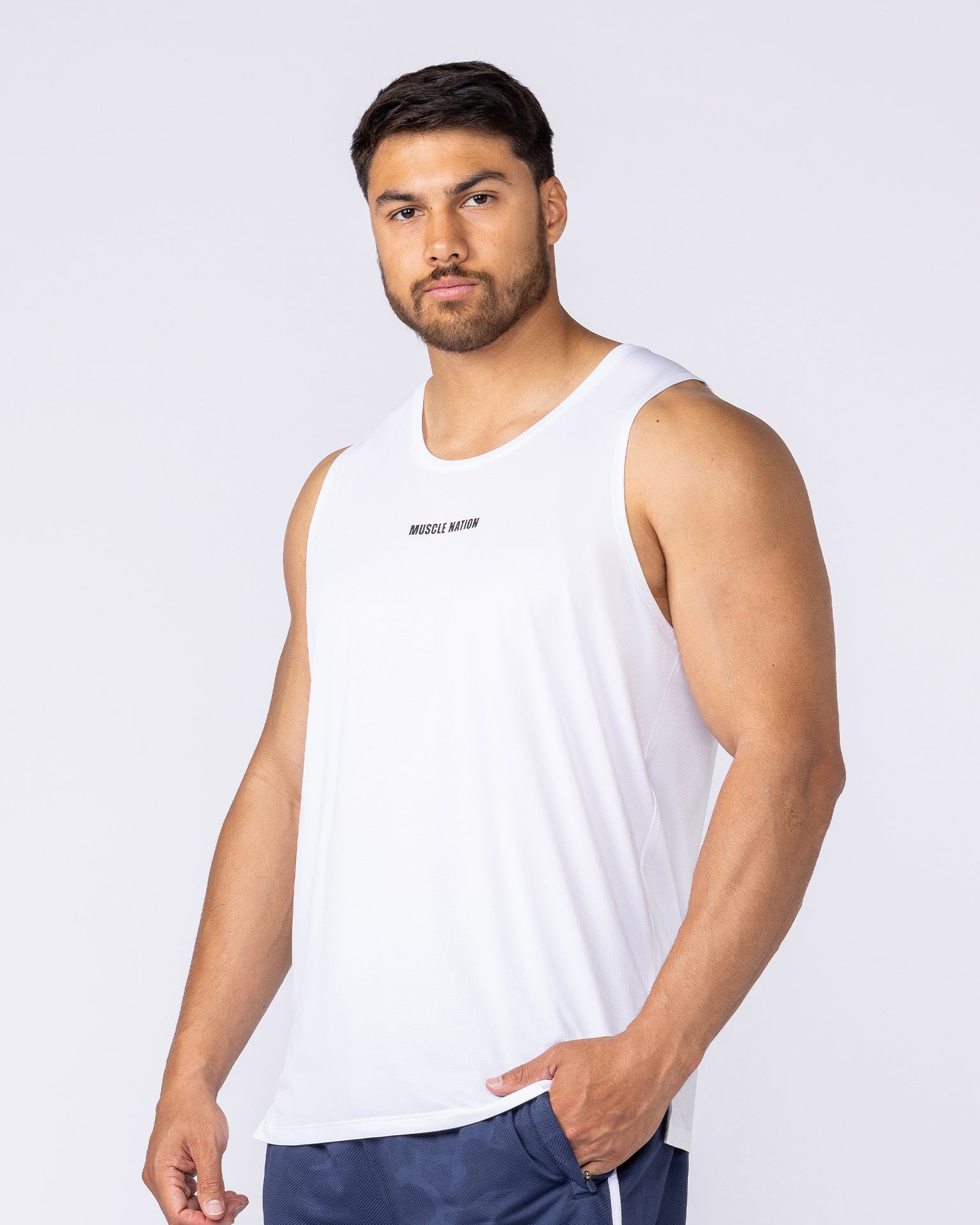 Aero Active Tank - White-Singlets & Tanks-S-1125167WHT-S-MNAPPRL47199-4-Muscle Nation
