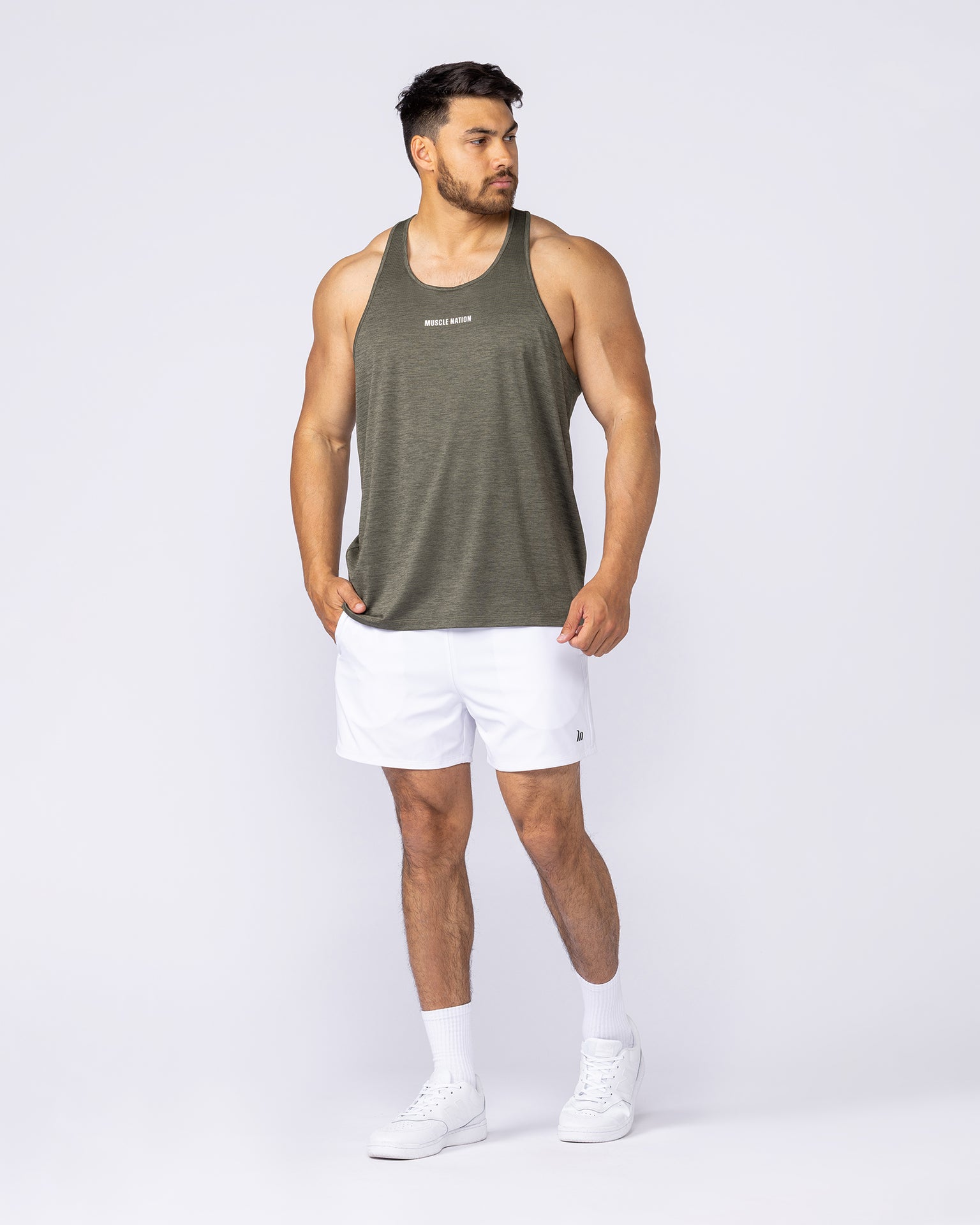 Aero Y Back Singlet - Khaki-Singlets & Tanks-S-112563DKHAKI-S-MNAPPRL47220-6-Muscle Nation