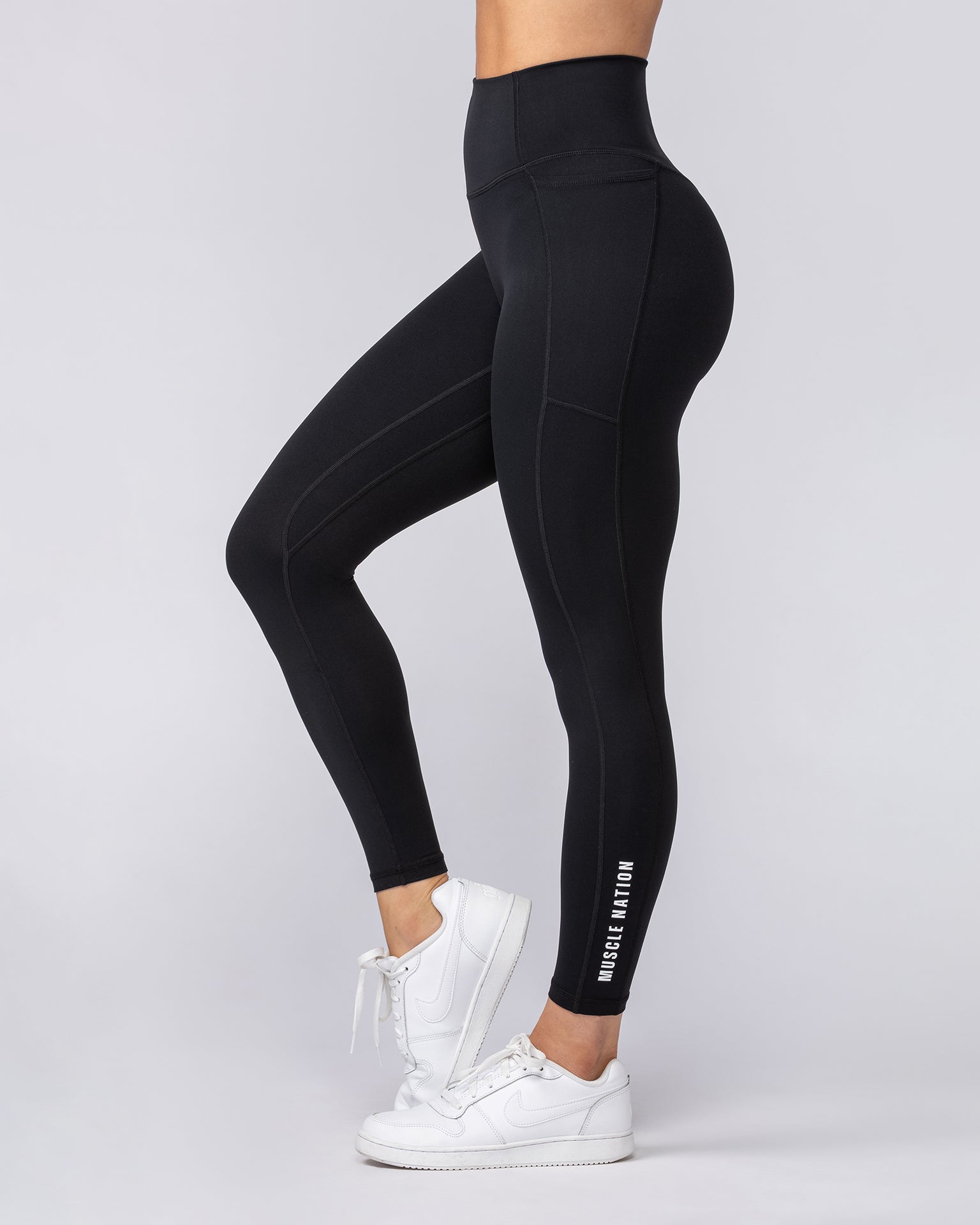 Agility Aura Pocket Ankle Length Leggings - Black-Leggings-XXS-082423BLK-XXS-MNAPPRL32244-5-Muscle Nation