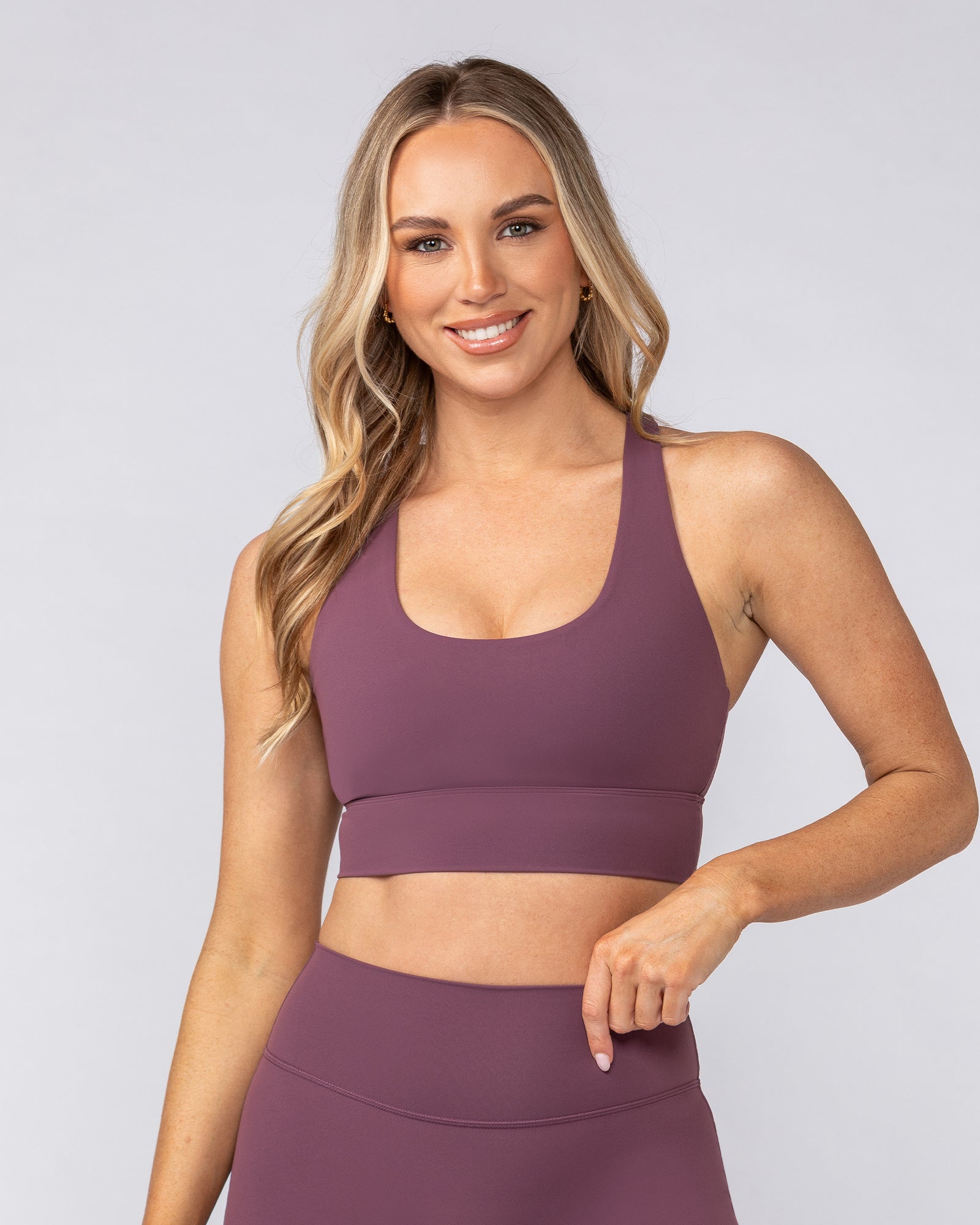 Allure Longline Bra - Acai-Sports Bras-XS-082502ACAI-XS-MNAPPRL43629-1-Muscle Nation