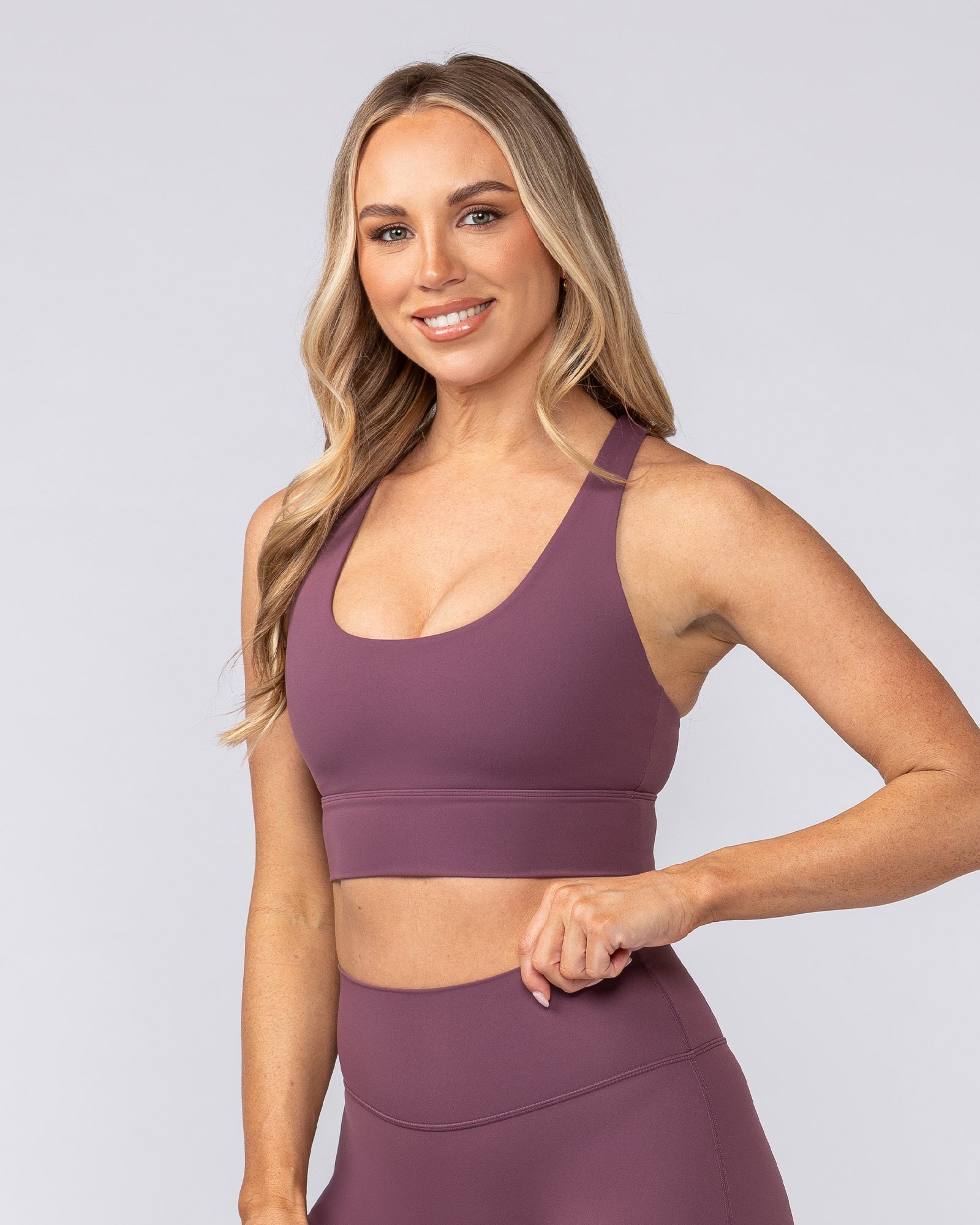 Allure Longline Bra - Acai-Sports Bras-XS-082502ACAI-XS-MNAPPRL43629-2-Muscle Nation