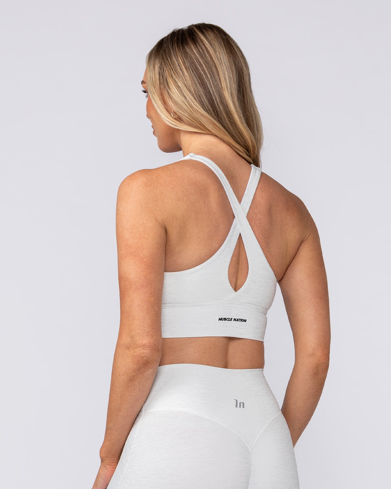 Allure Longline Bra - White Grey Marl-Sports Bras-XS-082502WHTGMRL-XS-MNAPPRL43638-4-Muscle Nation