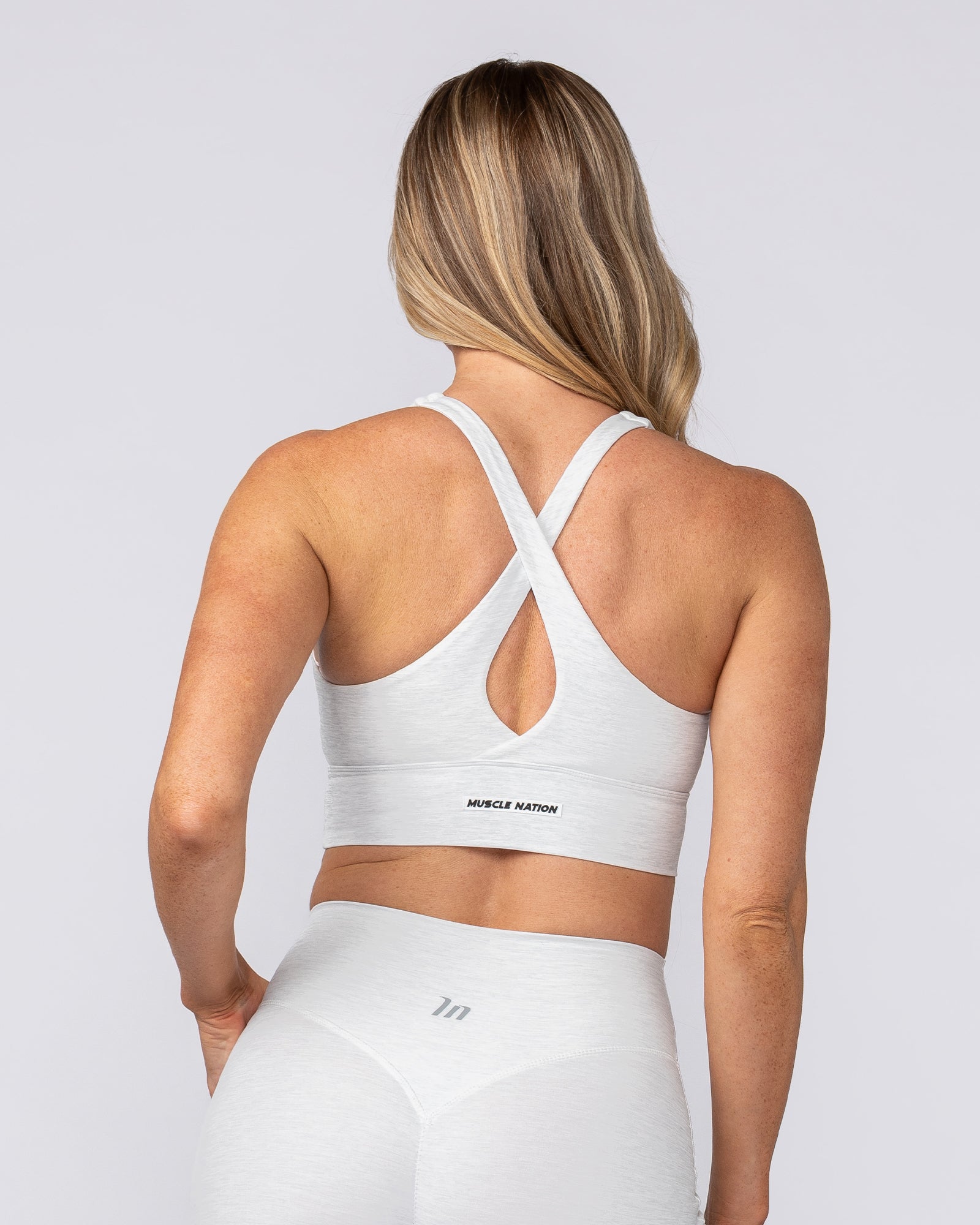 Allure Longline Bra - White Grey Marl-Sports Bras-XS-082502WHTGMRL-XS-MNAPPRL43638-5-Muscle Nation
