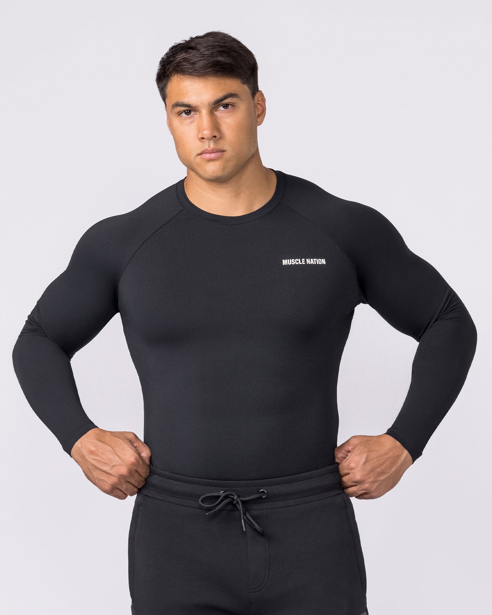 Apex Long Sleeve Tee - Black-T-Shirts-XS-042647BLK-XS-MNAPPRL50525-3-Muscle Nation