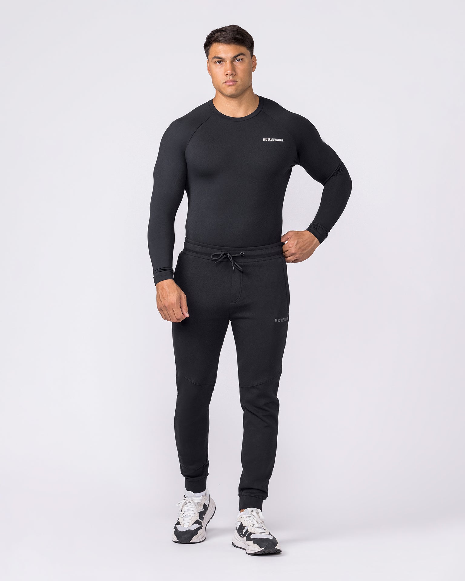 Apex Long Sleeve Tee - Black-T-Shirts-XS-042647BLK-XS-MNAPPRL50525-6-Muscle Nation