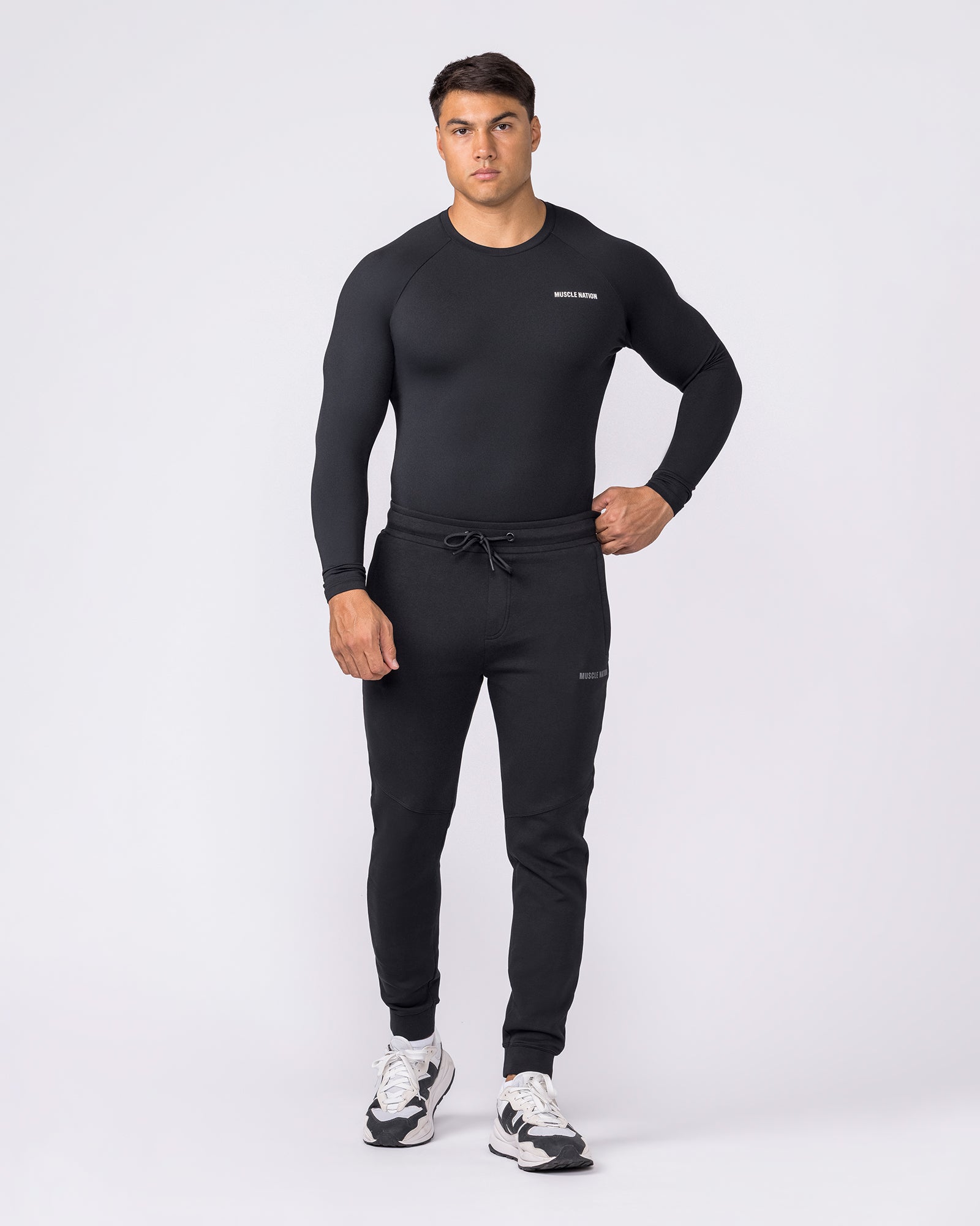 Apex Long Sleeve Tee - Black-T-Shirts-XS-042647BLK-XS-MNAPPRL50525-6-Muscle Nation