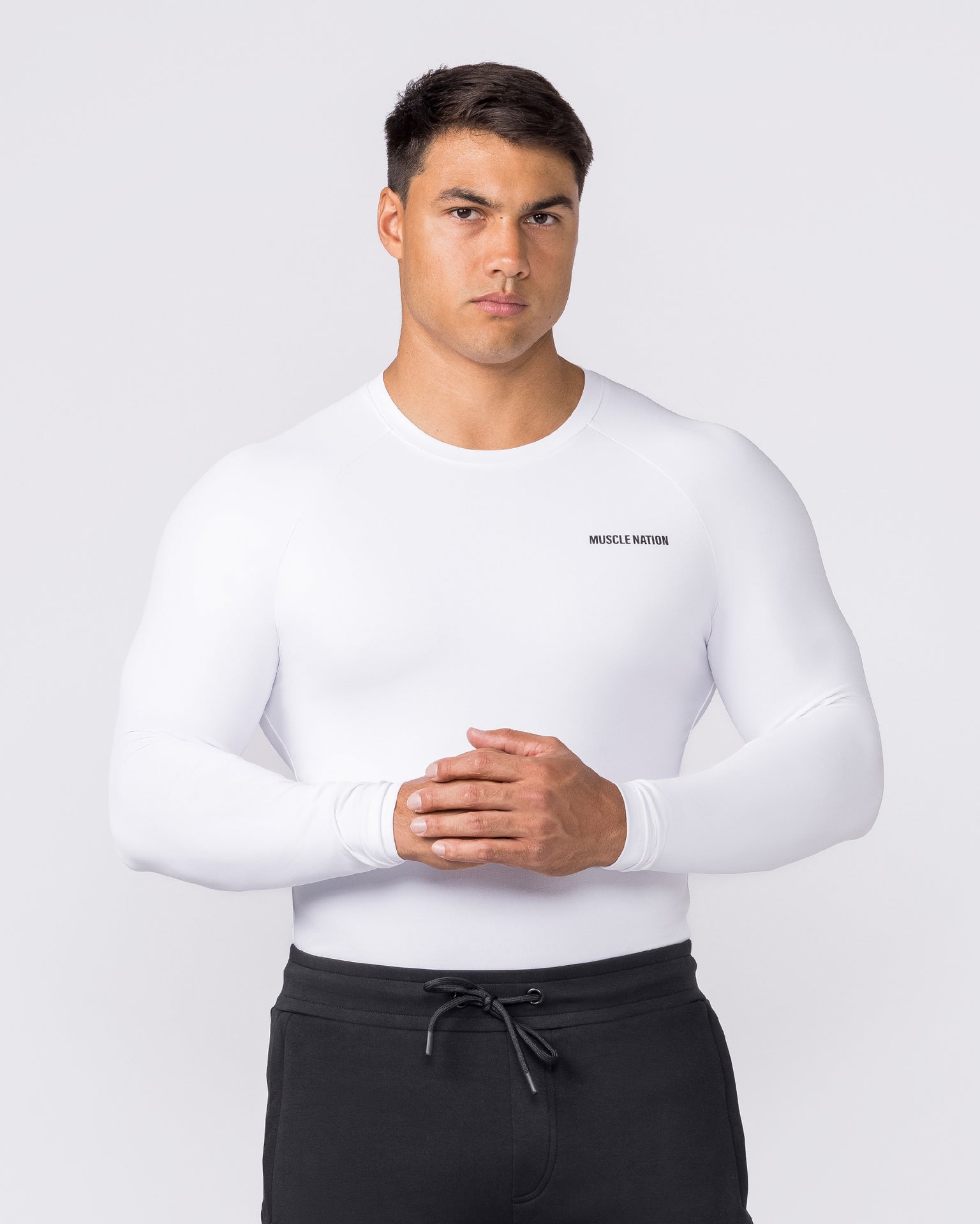 Apex Long Sleeve Tee - White-Long Sleeve T-Shirts-XS-042647WHT-XS-MNAPPRL50540-3-Muscle Nation