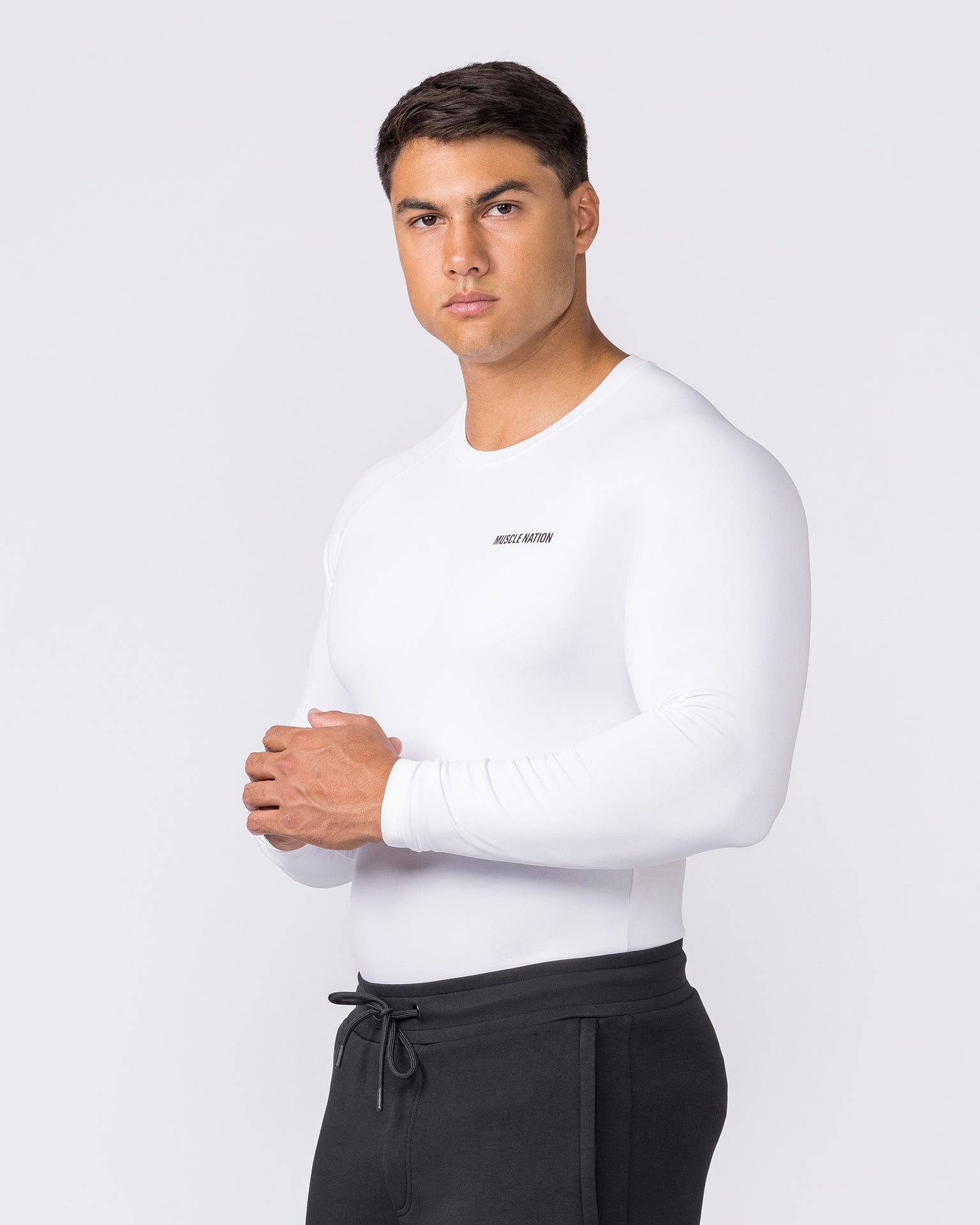 Apex Long Sleeve Tee - White-Long Sleeve T-Shirts-XS-042647WHT-XS-MNAPPRL50540-4-Muscle Nation