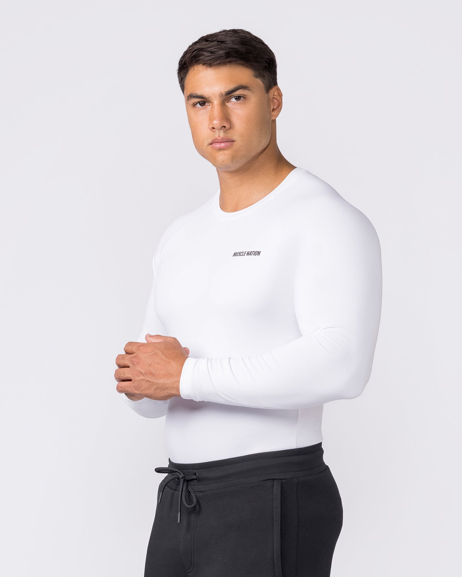 Apex Long Sleeve Tee - White-Long Sleeve T-Shirts-XS-042647WHT-XS-MNAPPRL50540-4-Muscle Nation