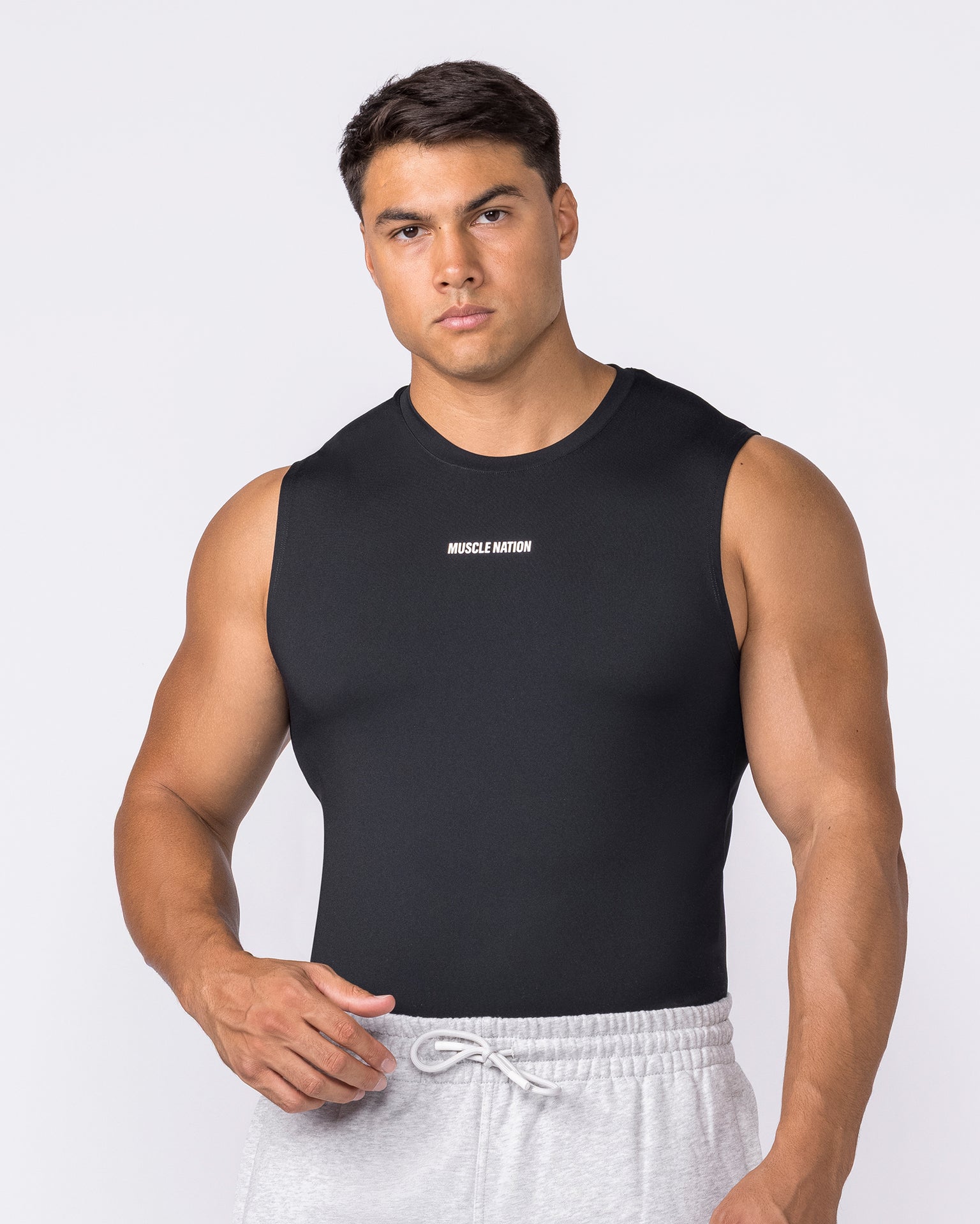 Apex Sleeveless Tee - Black-Singlets & Tanks-S-042649BLK-S-MNAPPRL50547-3-Muscle Nation