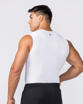 Apex Sleeveless Tee - White-Singlets & Tanks-S-042649WHT-S-MNAPPRL50561-2-Muscle Nation