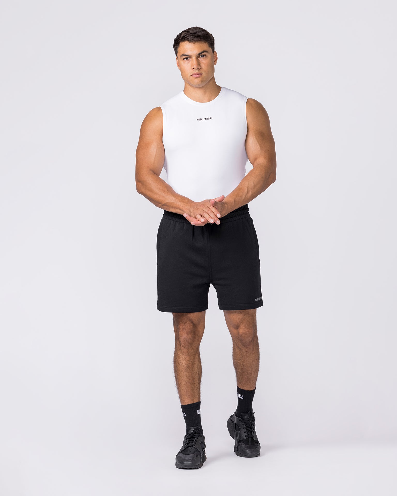 Apex Sleeveless Tee - White-Singlets & Tanks-S-042649WHT-S-MNAPPRL50561-5-Muscle Nation