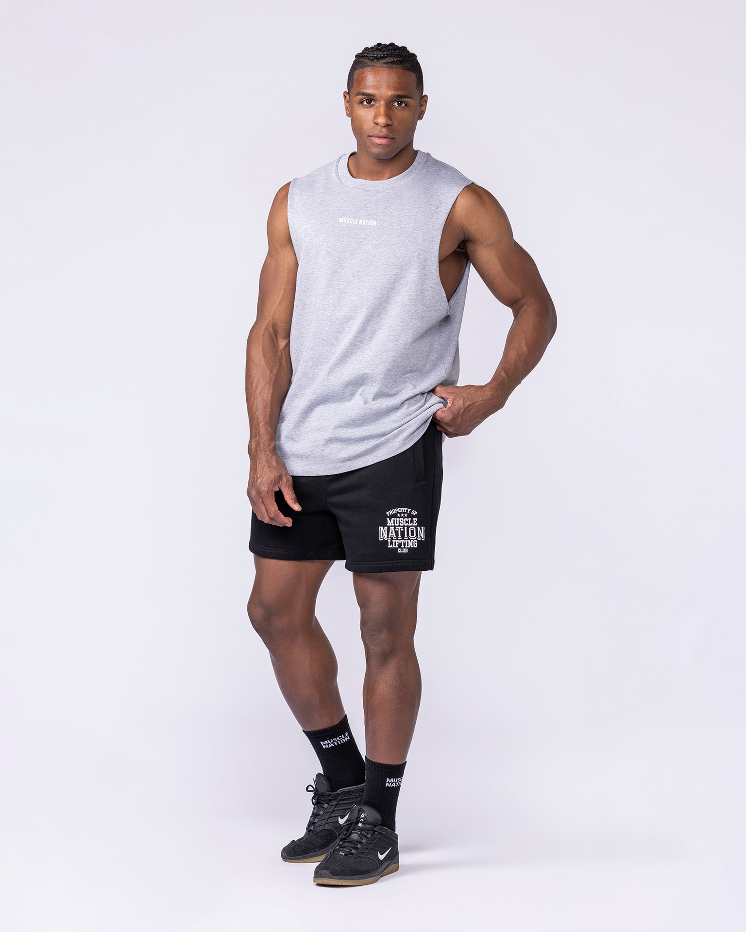 Archives Sweat 5" Shorts - Black-Shorts-S-112558BLK-S-MNAPPRL47266-6-Muscle Nation