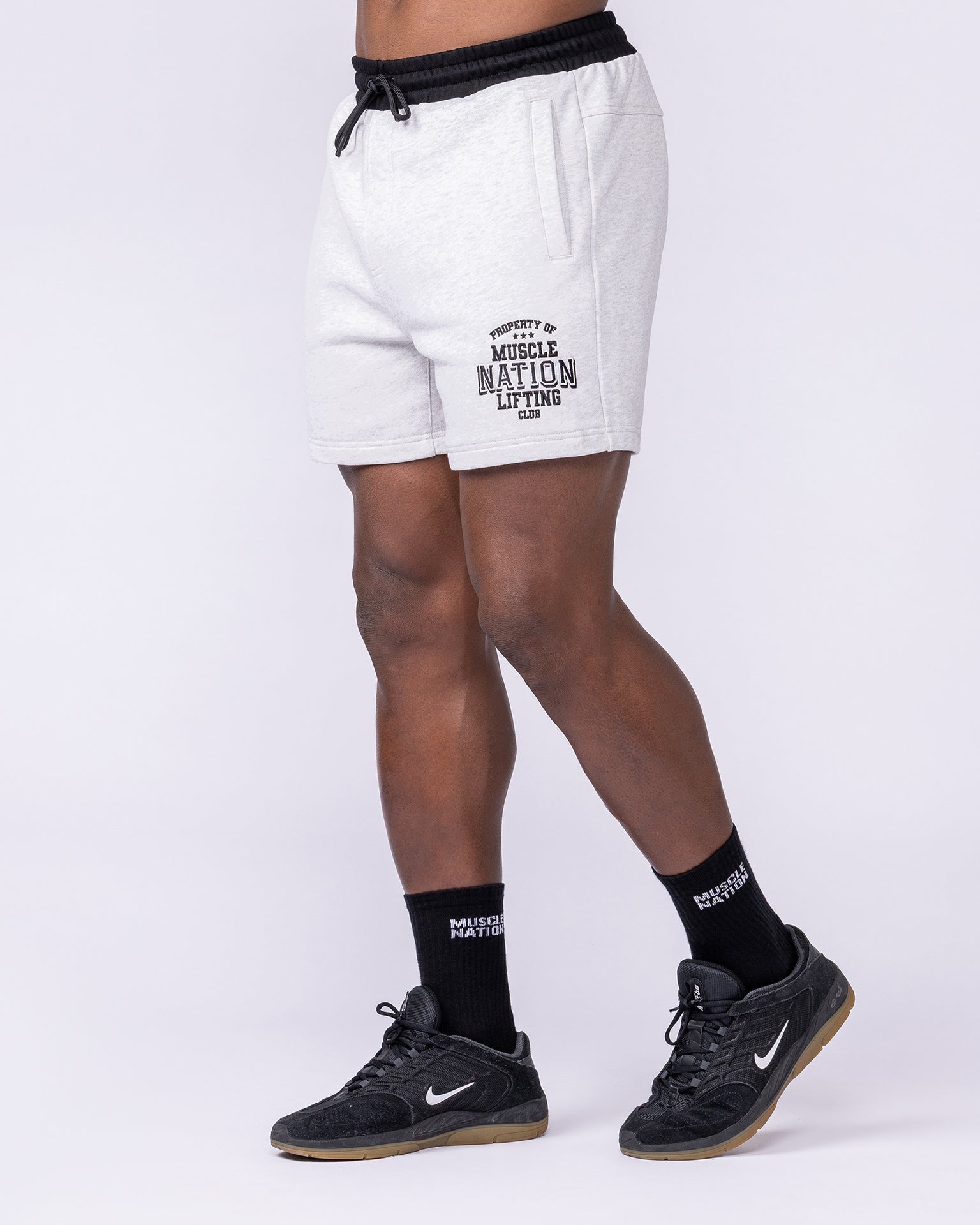 Archives Sweat 5" Shorts - Snow Grey Marl-Shorts-S-112558SNGRYMR-S-MNAPPRL47259-3-Muscle Nation