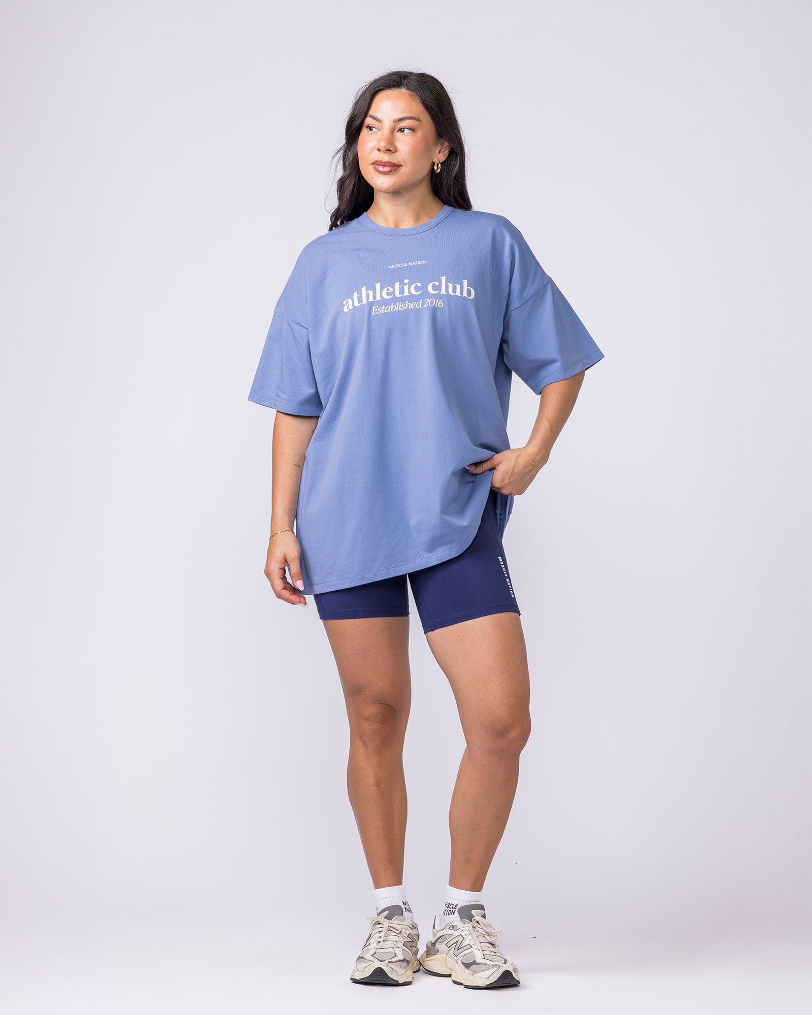 Athletic Club Oversized Tee - Faded Denim-T-Shirts-XXS-022613FDNM-XXS-MNAPPRL48569-6-Muscle Nation