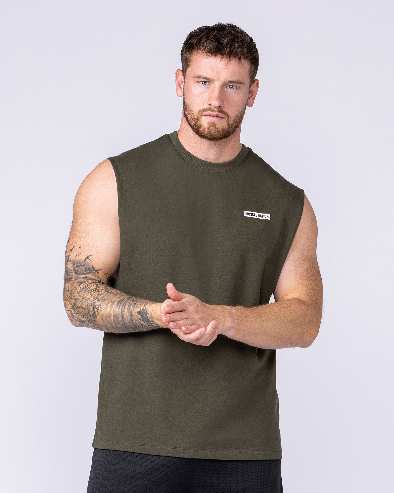 Athletic Division Muscle Tank - Dark Khaki-Singlets & Tanks-S-1125221DKHAKI-S-MNAPPRL47294-2-Muscle Nation