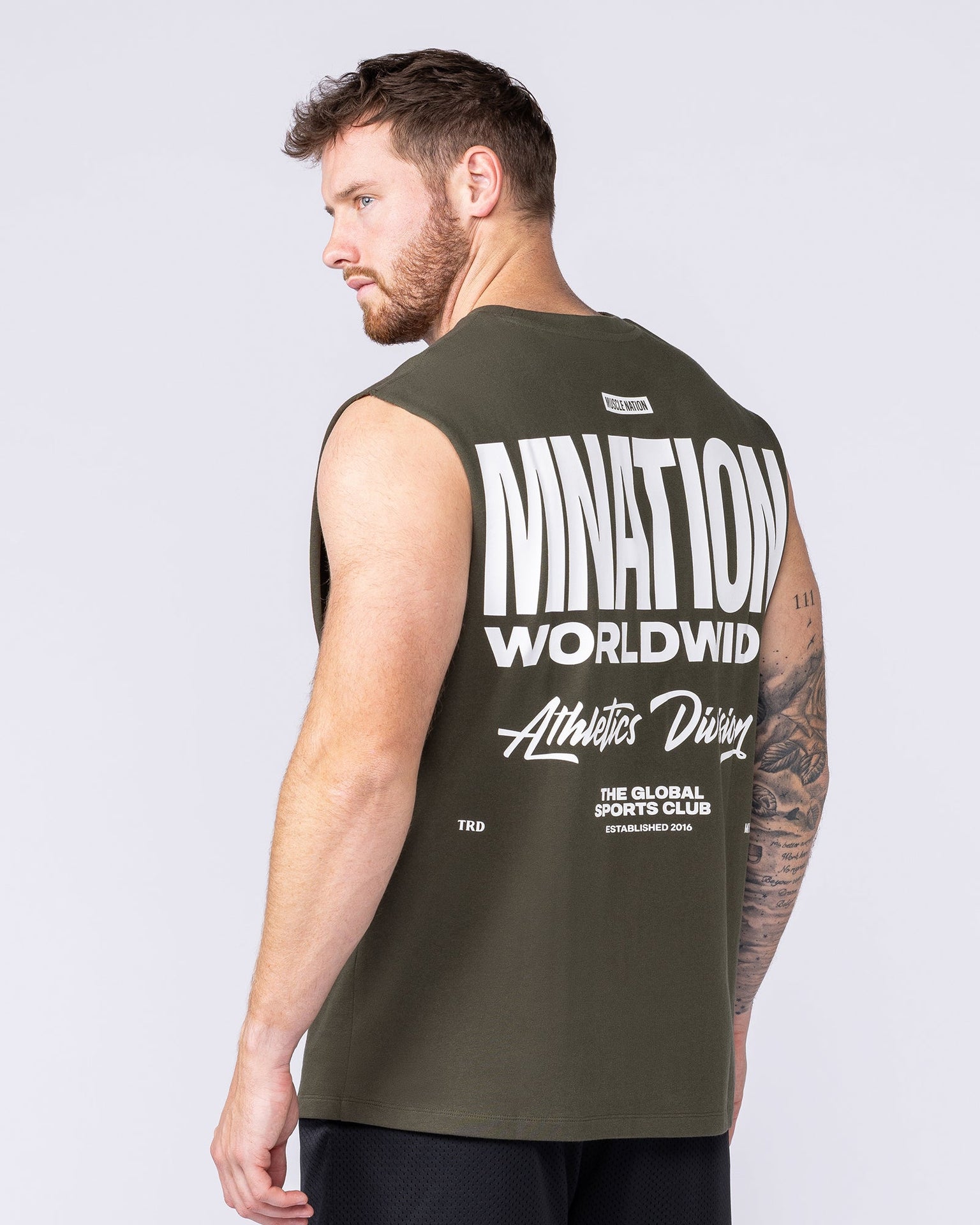 Athletic Division Muscle Tank - Dark Khaki-Singlets & Tanks-S-1125221DKHAKI-S-MNAPPRL47294-4-Muscle Nation
