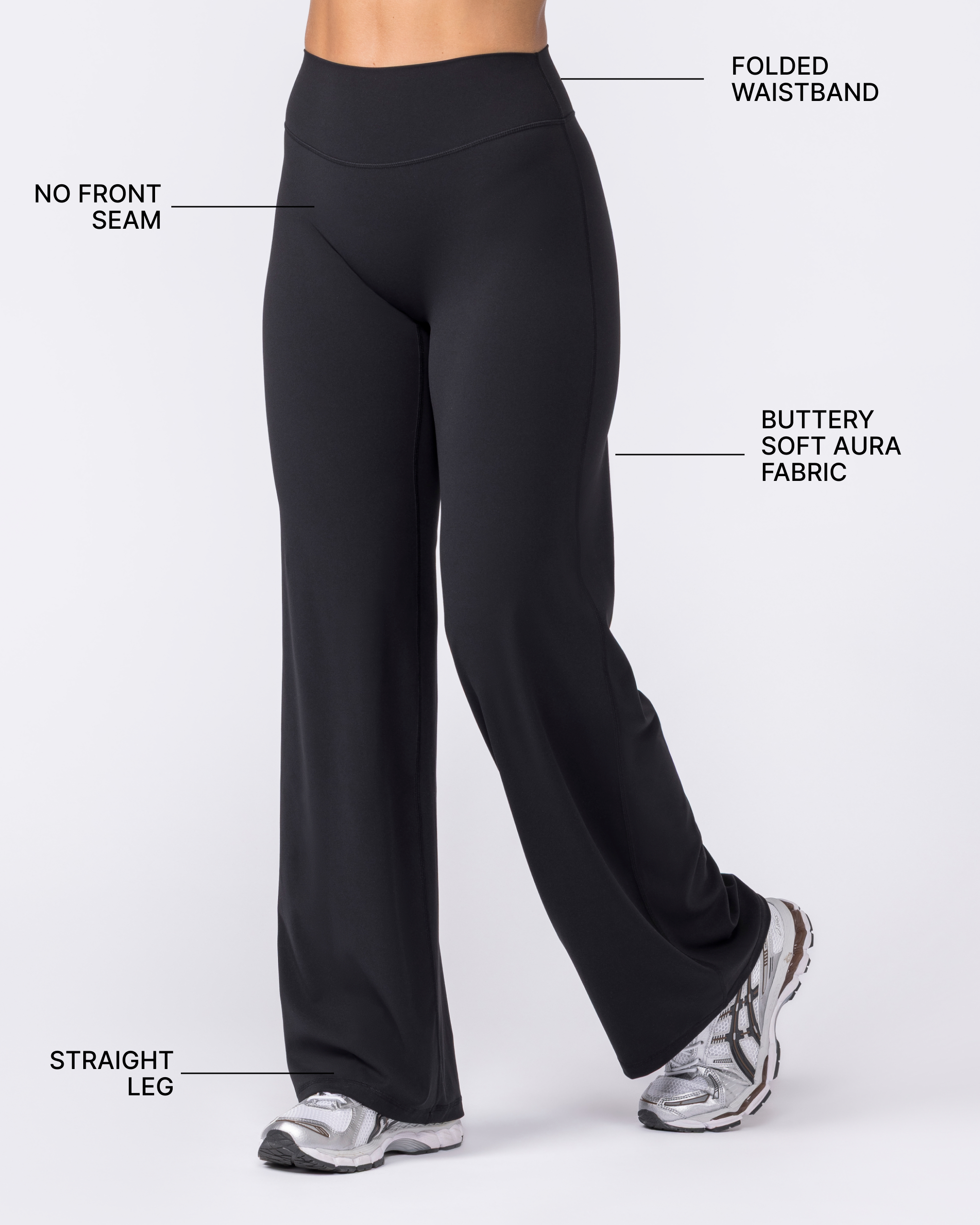 Aura Straight Leg Leggings Long - Black-Leggings-XXS-032657BLK-XXS-MNAPPRL51587-2-Muscle Nation