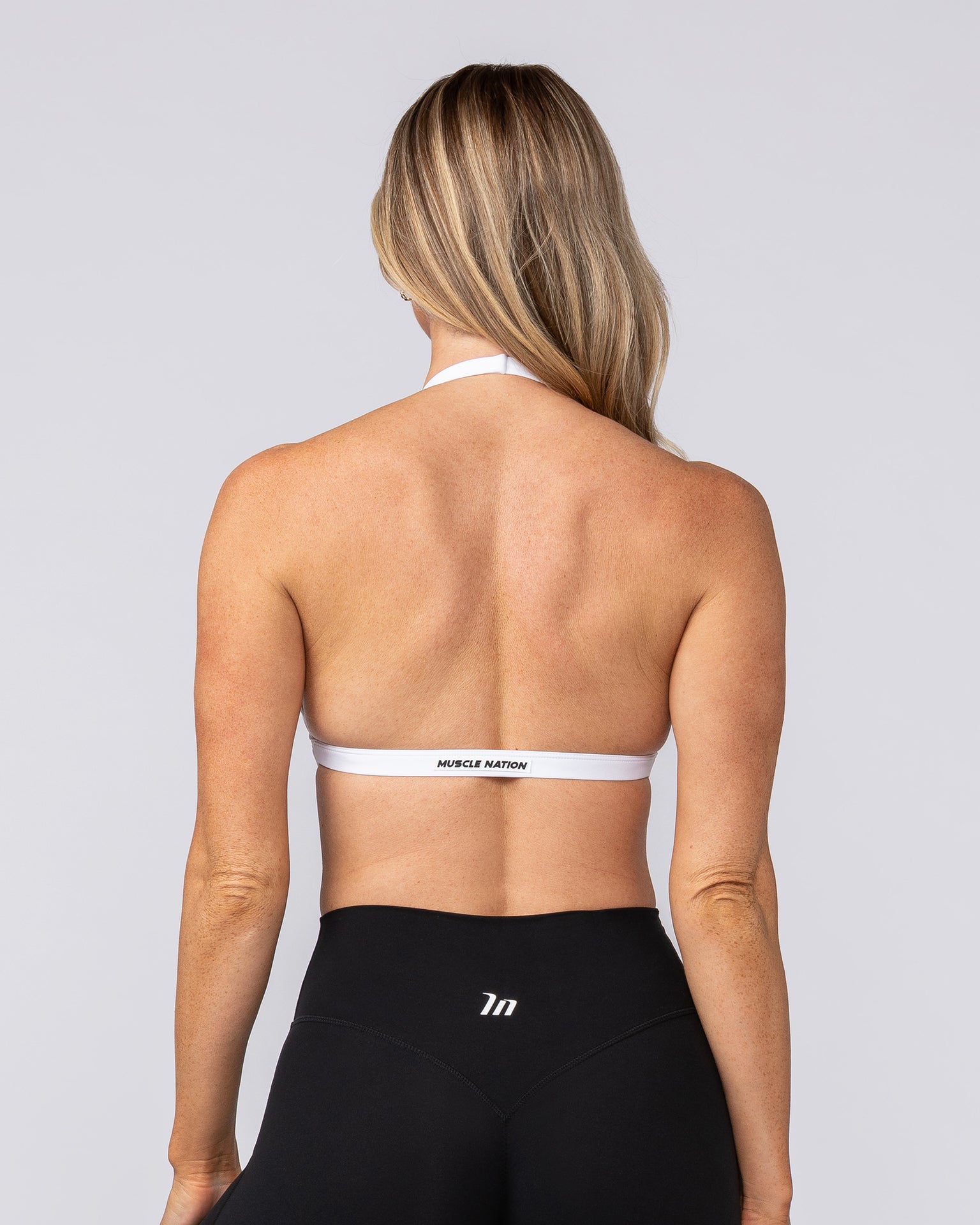 Aura Halter Bralette - White-Sports Bras-XXS-082503WHT-XXS-MNAPPRL43671-5-Muscle Nation