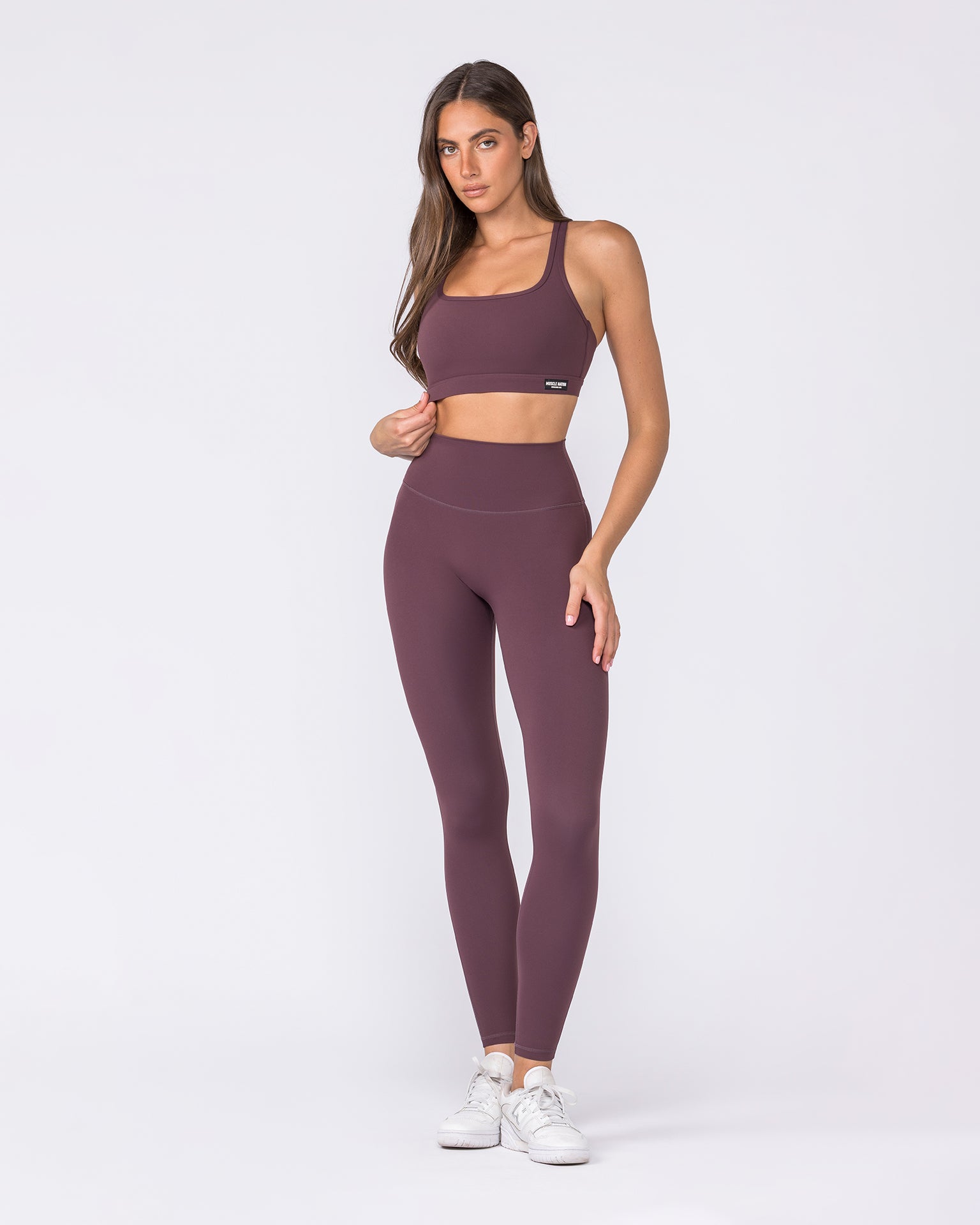 Aura Peachy High Invisible Scrunch Ankle Leggings - Dark Cherry-Leggings-XXS-032606DKCHRY-XXS-MNAPPRL48897-6-Muscle Nation