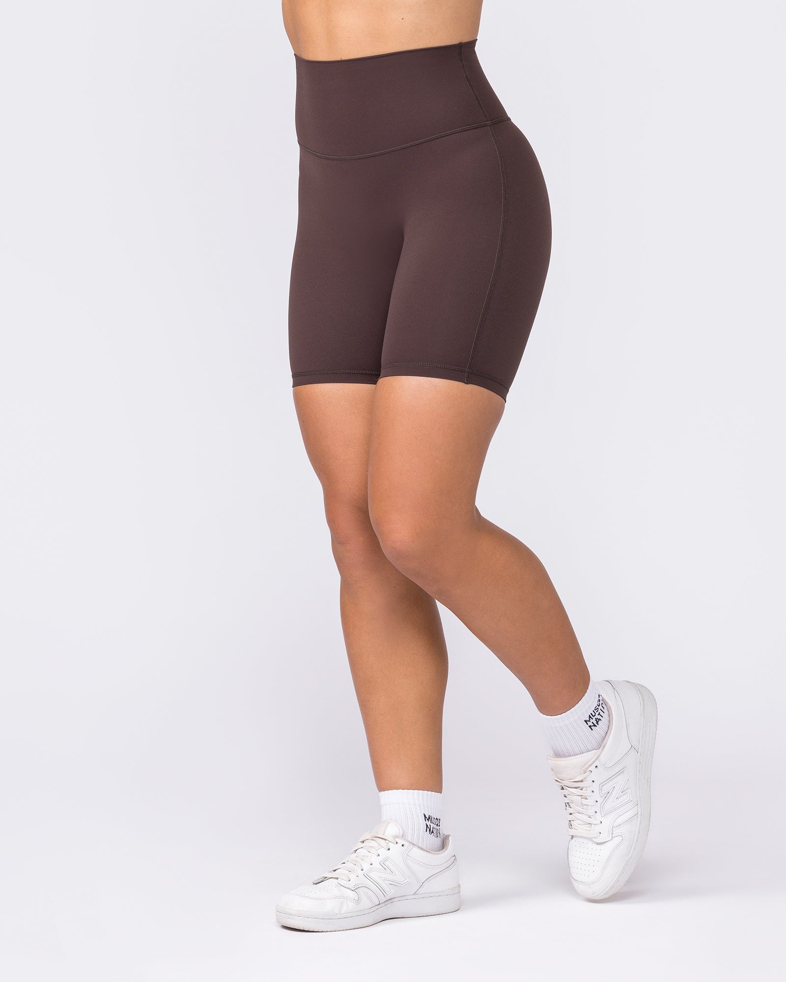 Aura Peachy High Invisible Scrunch Bike Shorts - Cocoa-Shorts-XXS-032604COCOA-XXS-MNAPPRL48942-3-Muscle Nation