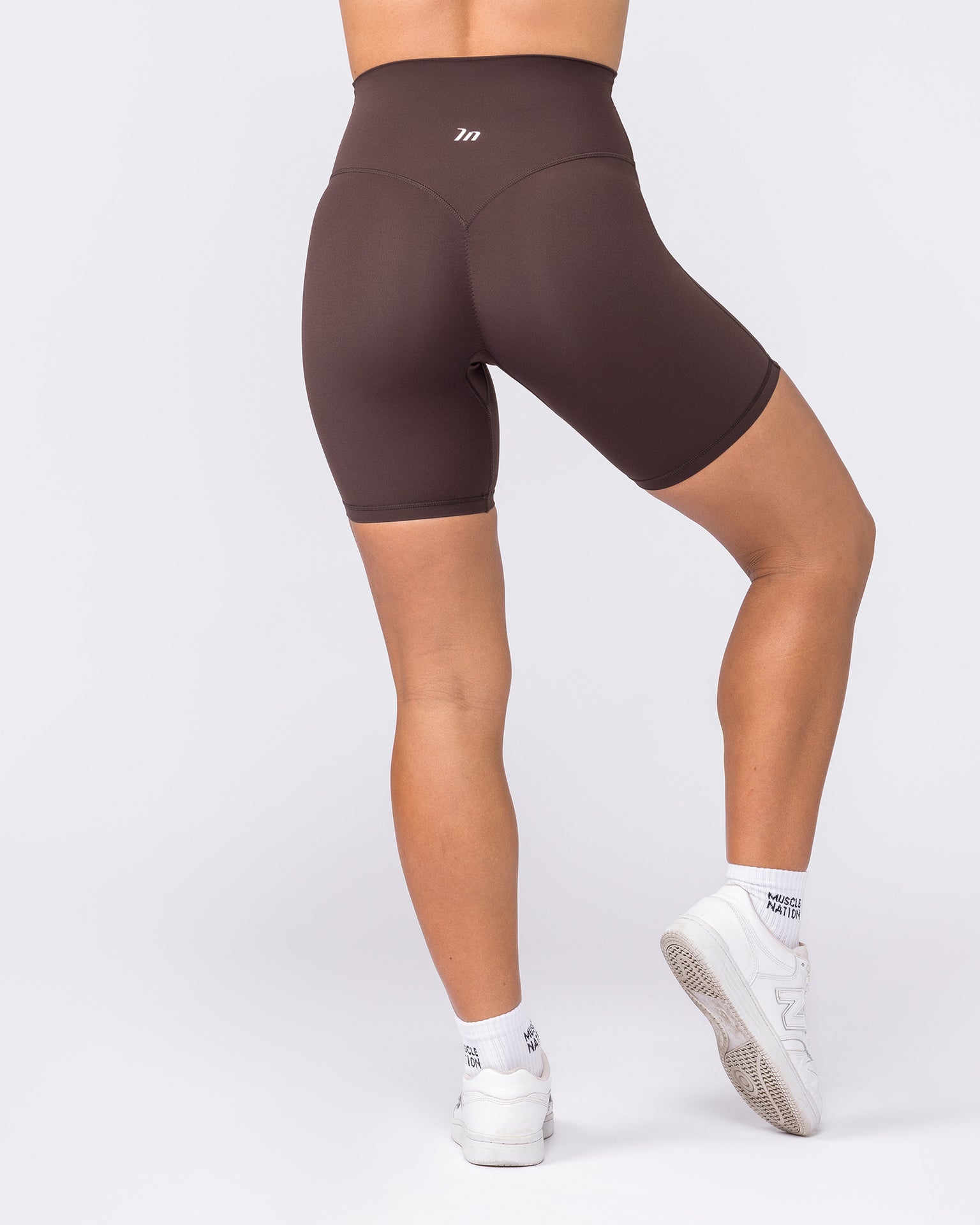 Aura Peachy High Invisible Scrunch Bike Shorts - Cocoa-Shorts-XXS-032604COCOA-XXS-MNAPPRL48942-6-Muscle Nation