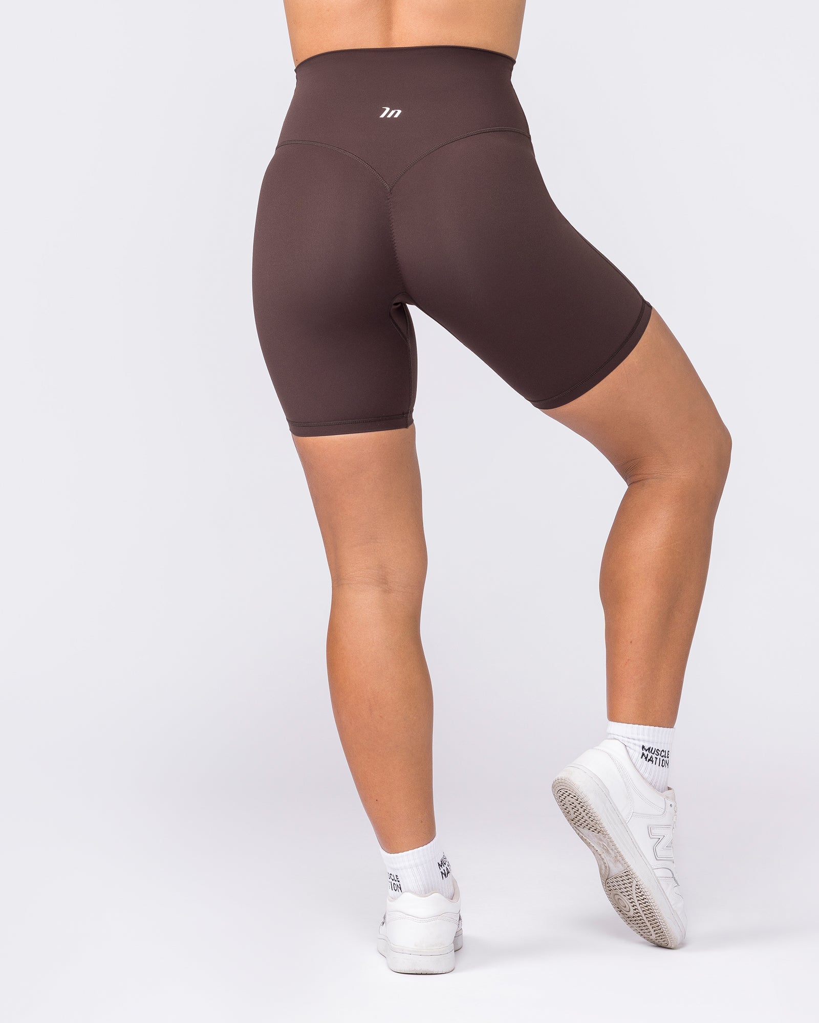 Aura Peachy High Invisible Scrunch Bike Shorts - Cocoa-Shorts-XXS-032604COCOA-XXS-MNAPPRL48942-6-Muscle Nation