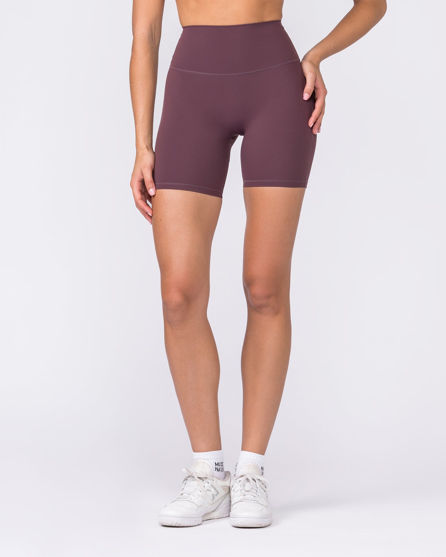 Aura Peachy High Invisible Scrunch Bike Shorts - Dark Cherry-Shorts-XXS-032604DKCHRY-XXS-MNAPPRL48933-4-Muscle Nation