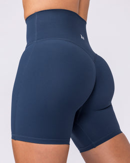 Aura Peachy High Invisible Scrunch Bike Shorts - Navy-Shorts-XXS-032604NAVY-XXS-MNAPPRL48924-1-Muscle Nation