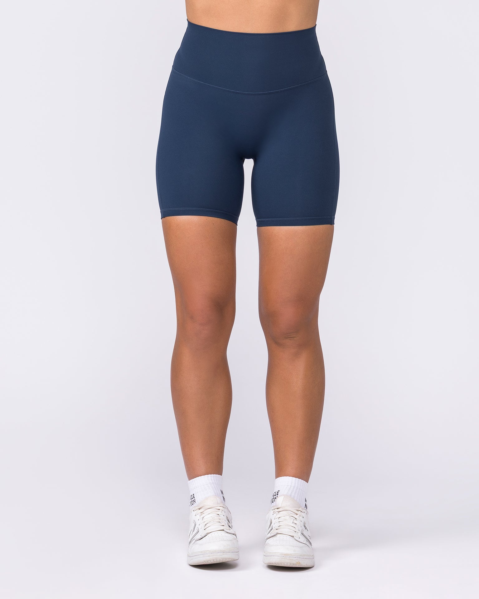 Aura Peachy High Invisible Scrunch Bike Shorts - Navy-Shorts-XXS-032604NAVY-XXS-MNAPPRL48924-4-Muscle Nation