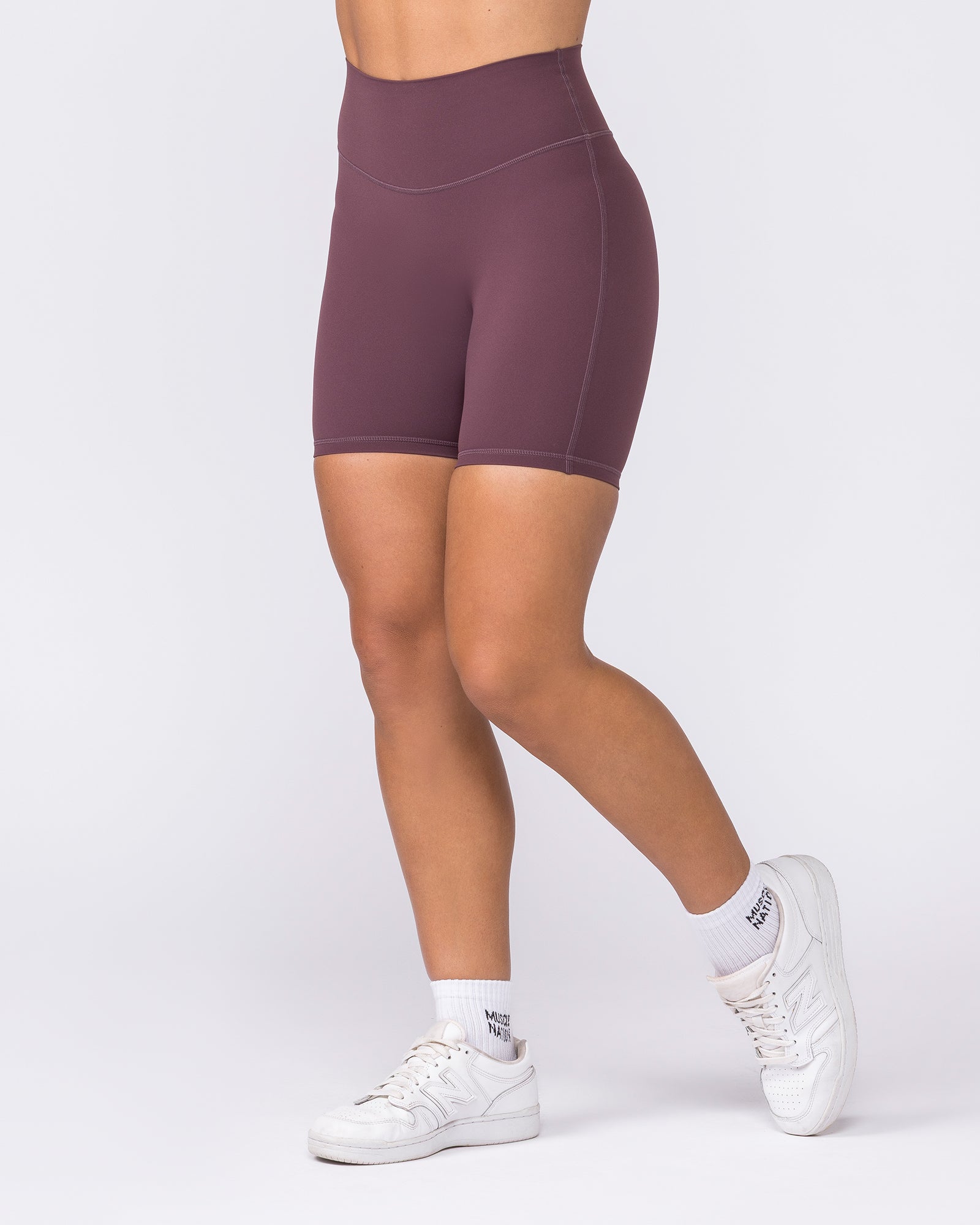 Aura Peachy Invisible Scrunch Bike Shorts - Dark Cherry-Shorts-XXS-032603DKCHRY-XXS-MNAPPRL49032-1-Muscle Nation