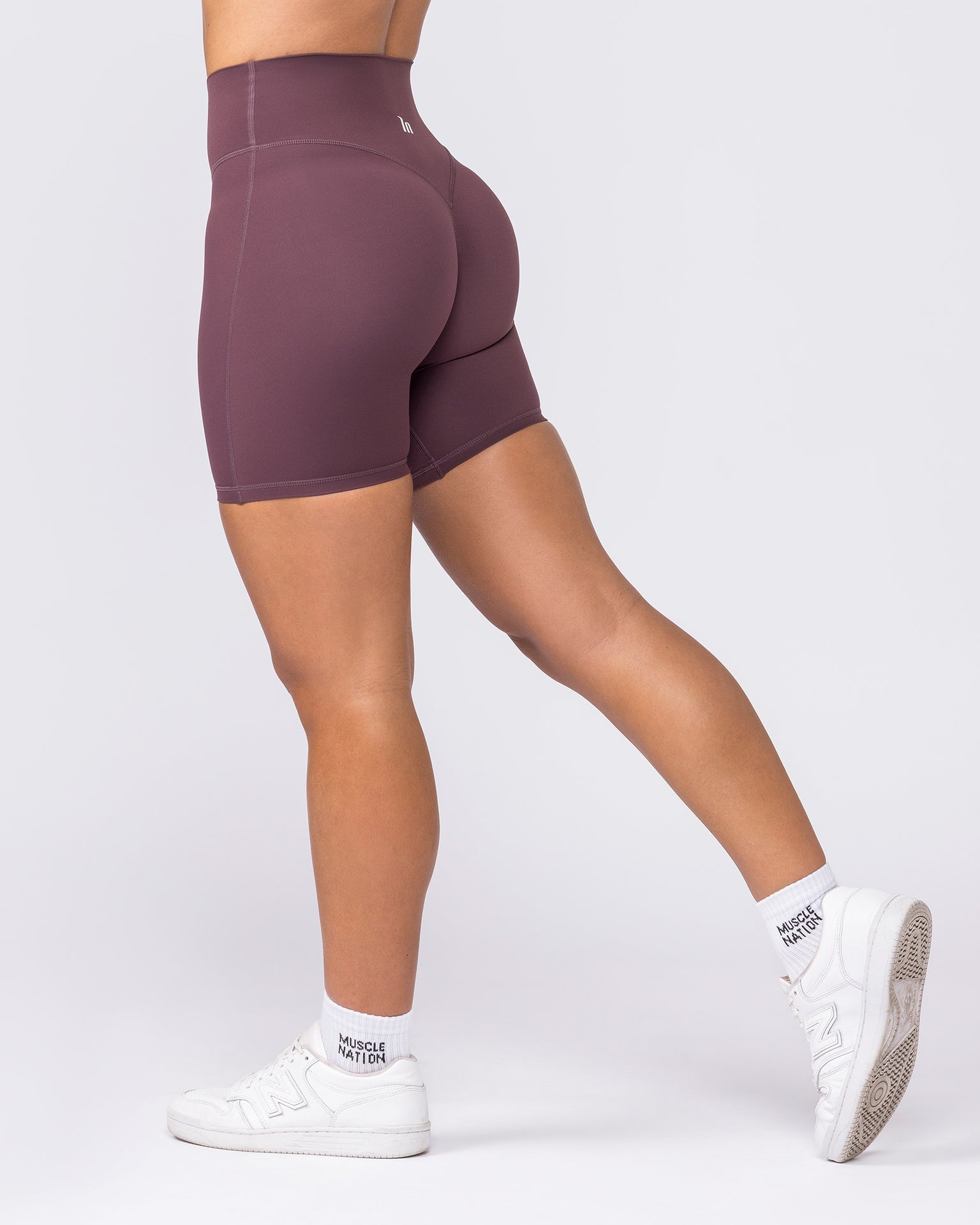 Aura Peachy Invisible Scrunch Bike Shorts - Dark Cherry-Shorts-XXS-032603DKCHRY-XXS-MNAPPRL49032-2-Muscle Nation
