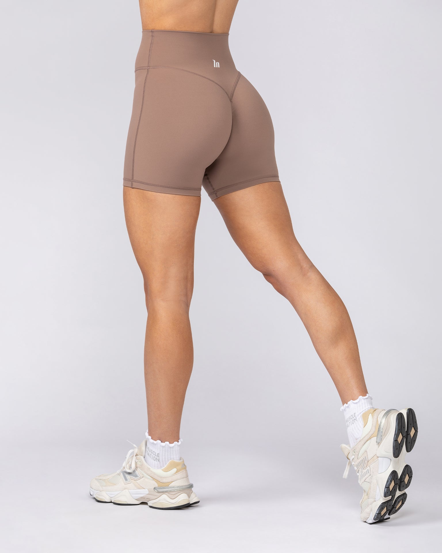 Aura Peachy Invisible Scrunch Midway Shorts - Cookie-Shorts-XXS-082505CKE-XXS-MNAPPRL43705-5-Muscle Nation