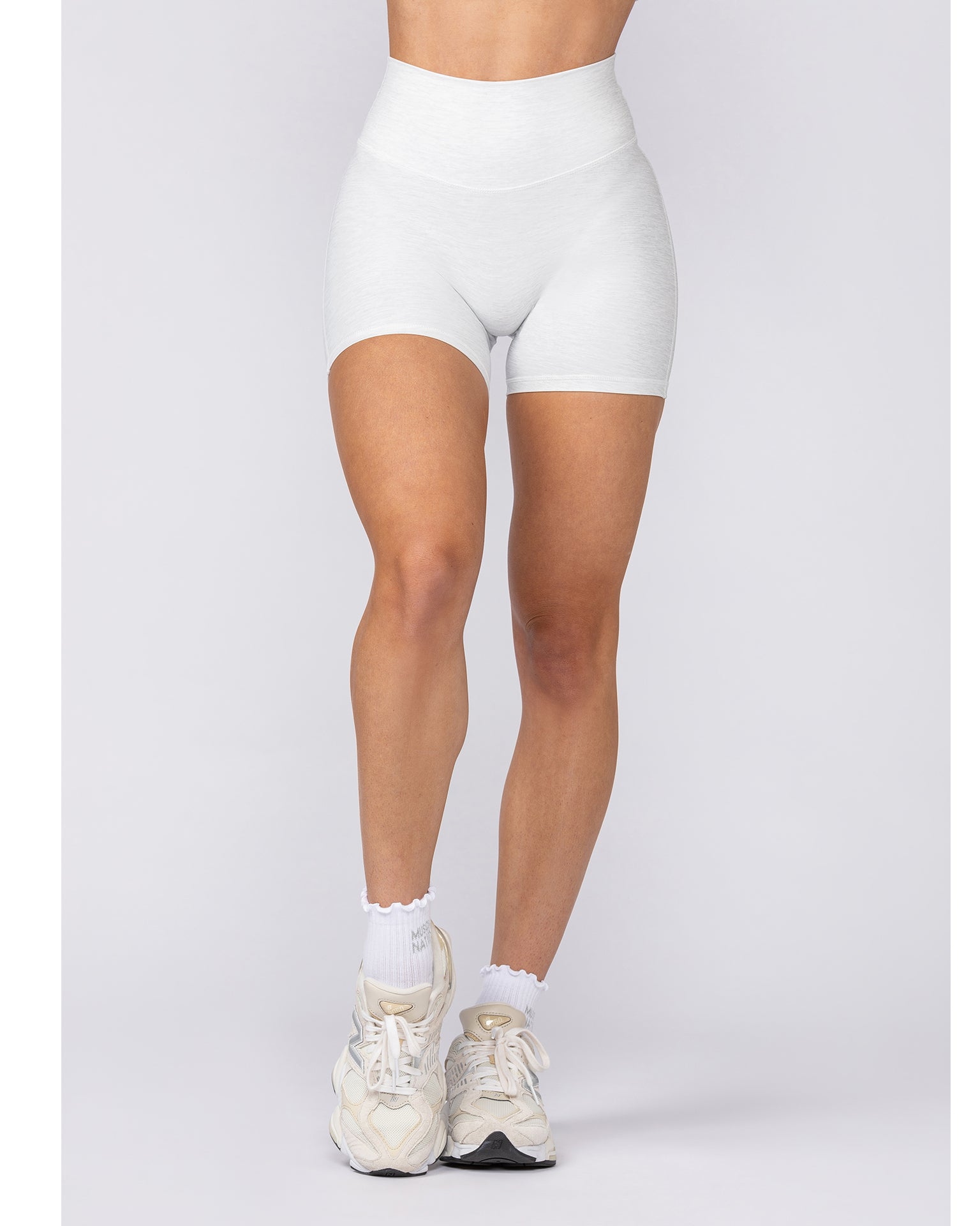 Aura Peachy Invisible Scrunch Midway Shorts - White Grey Marl-Shorts-XXS-082505WHTGMRL-XXS-MNAPPRL43714-3-Muscle Nation