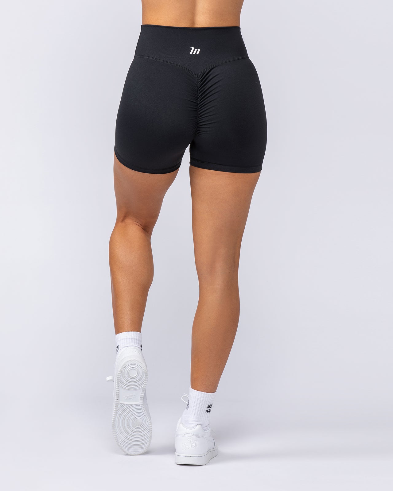 Instinct Scrunch Midway Shorts Black - Muscle Nation women's gym shorts, view 5