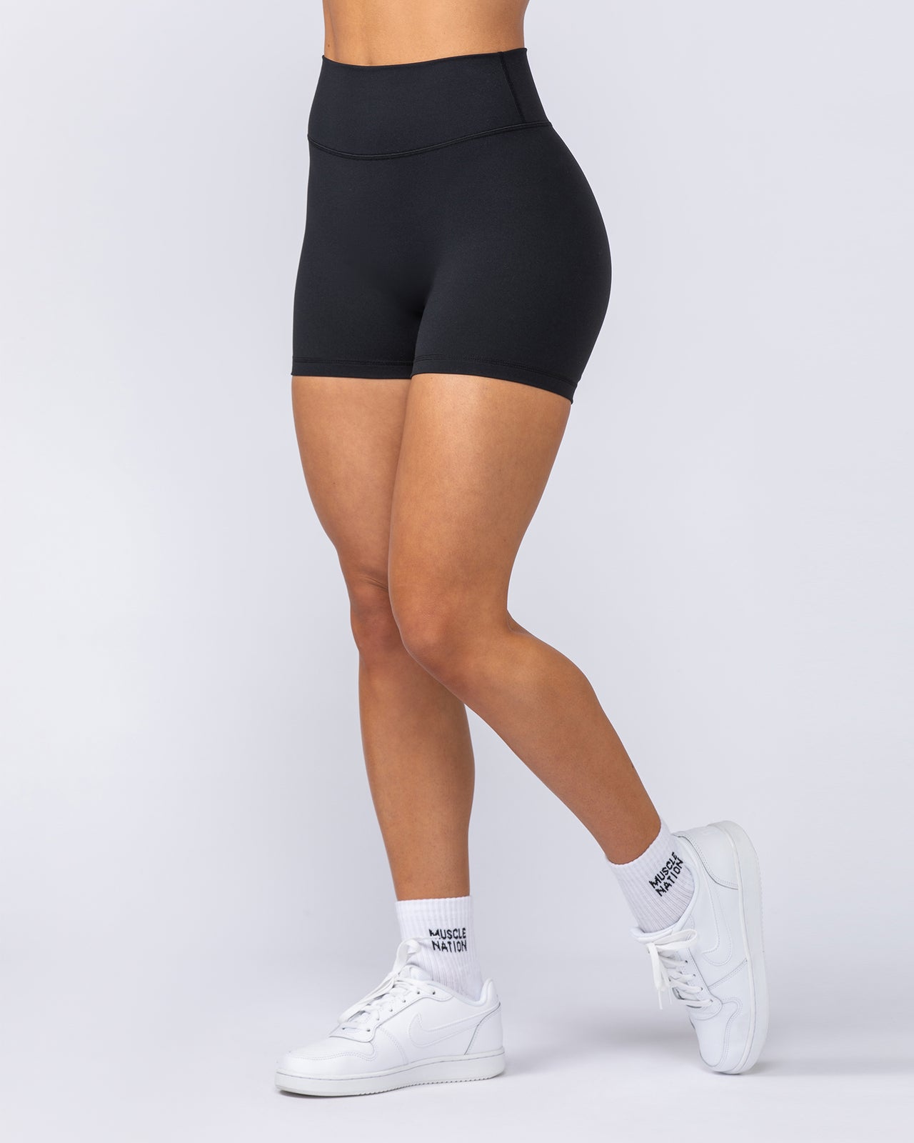 Instinct Scrunch Midway Shorts Black - Muscle Nation women's gym shorts, view 3
