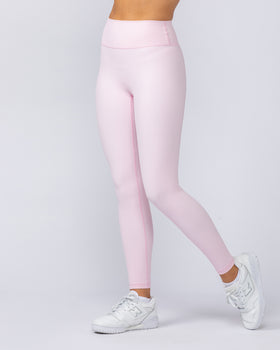 Zero Rise Rib Ankle Length Leggings - Baby Pink-Leggings-XXS-112498BPNK-XXS-MNAPPRL34081-1-Muscle Nation