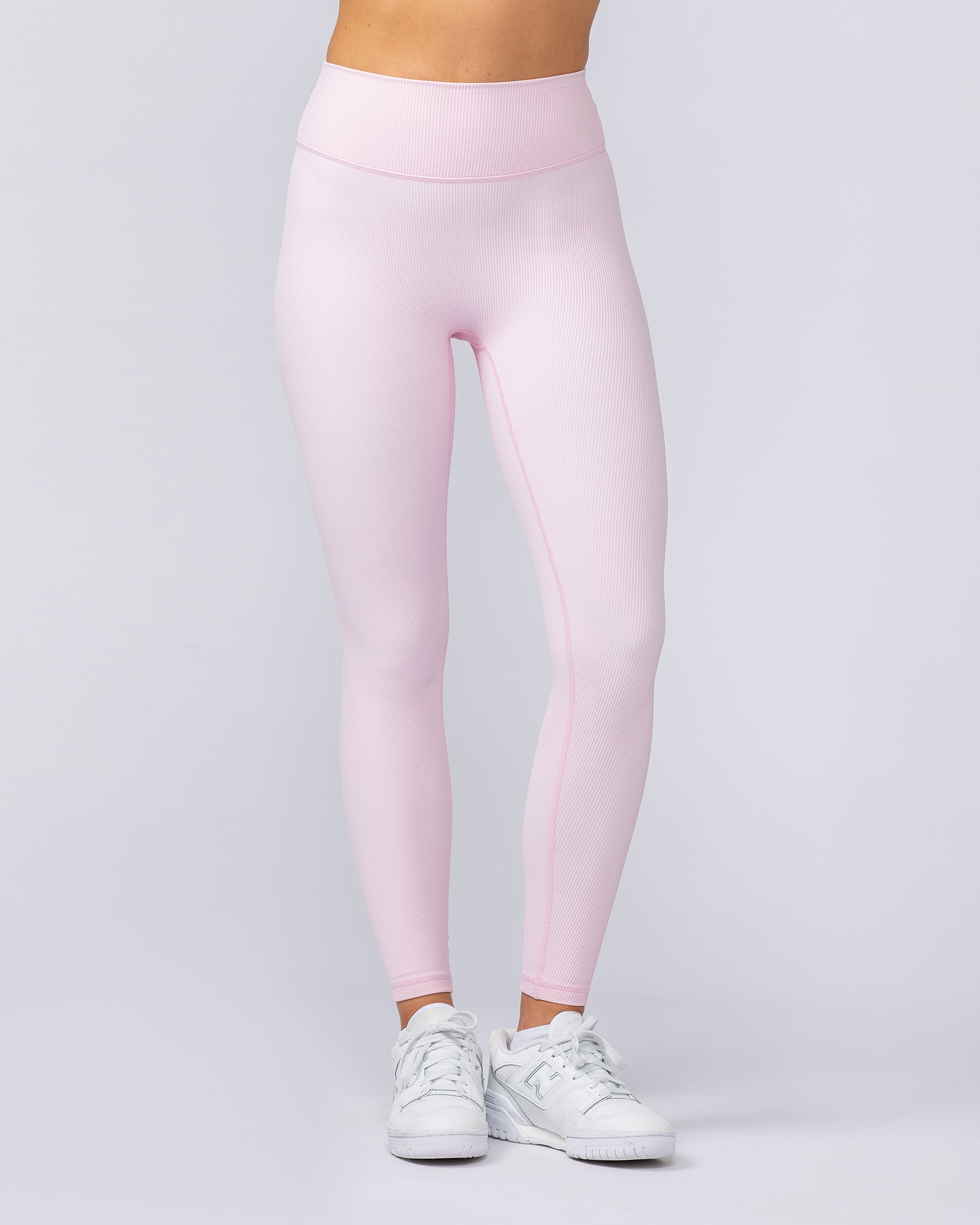 Zero Rise Rib Ankle Length Leggings - Baby Pink-Leggings-XXS-112498BPNK-XXS-MNAPPRL34081-4-Muscle Nation